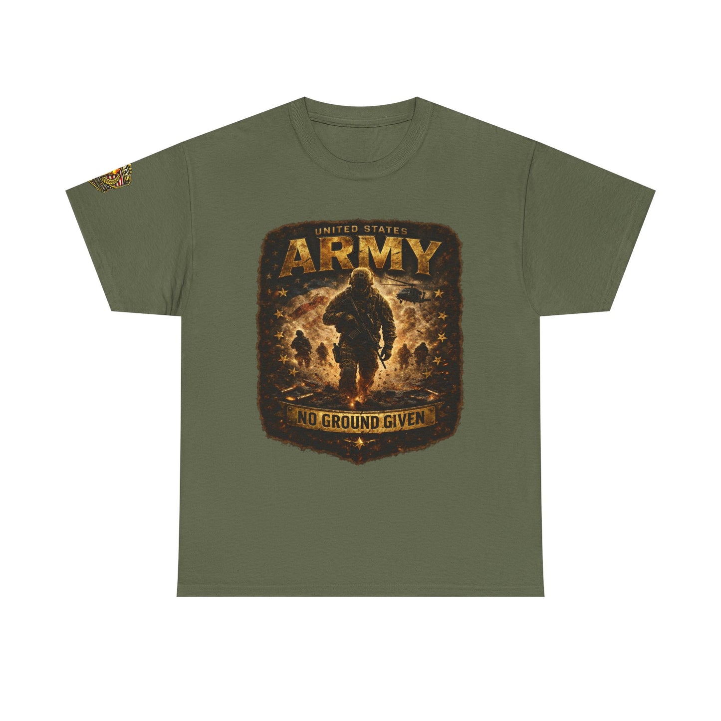 Army â€” "No Ground Given" Military Graphic Tee w/ Legacy 5 Brand Crest