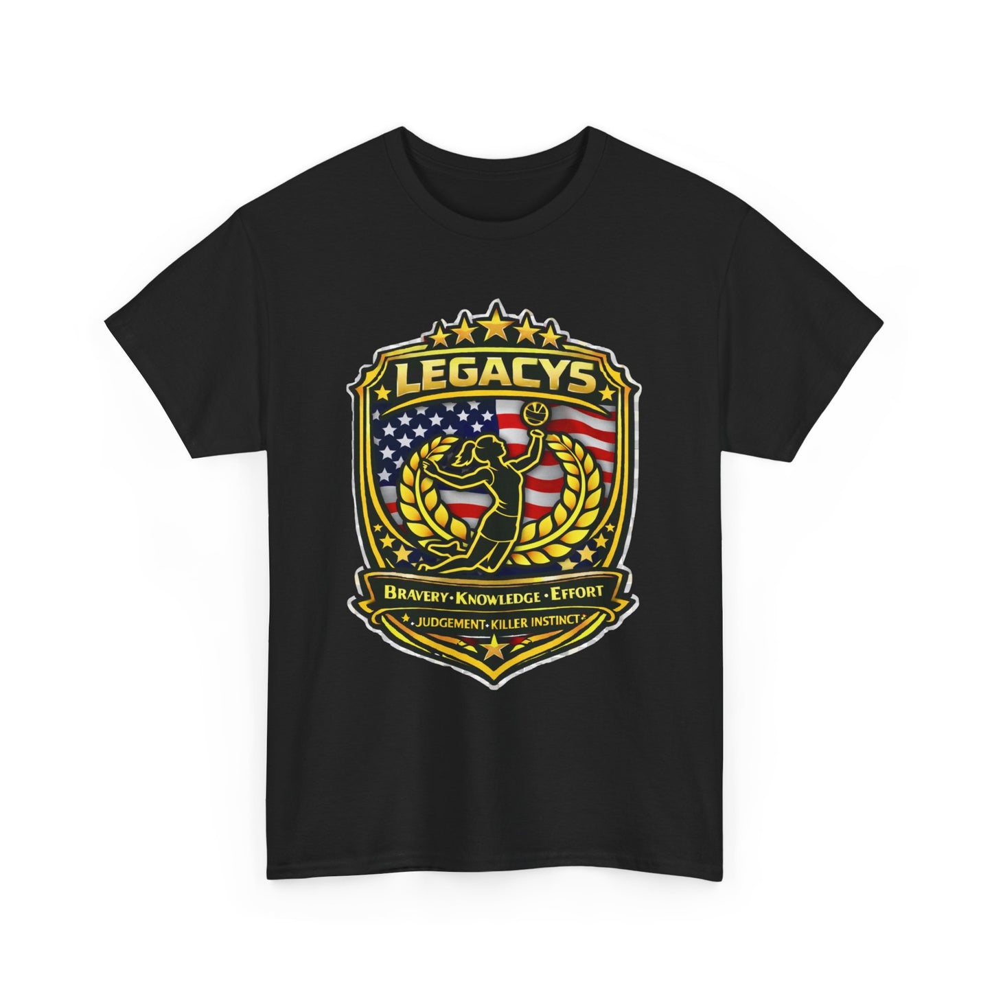 Volleyball - Female Silhouette Legacy Shield T-Shirt