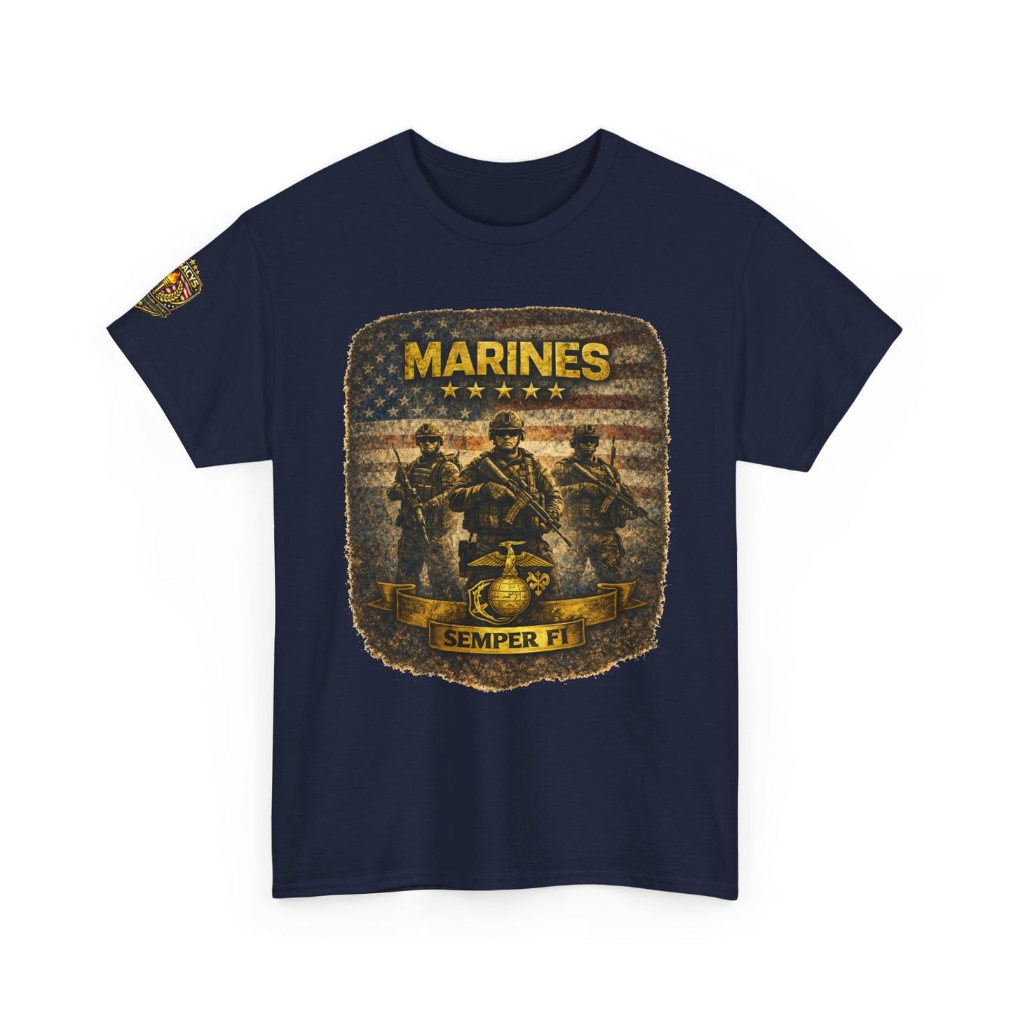 Marines Semper Fi Tâ€‘Shirt â€” Vintage Military Emblem Tee w/ Legacy 5 Brand Crest