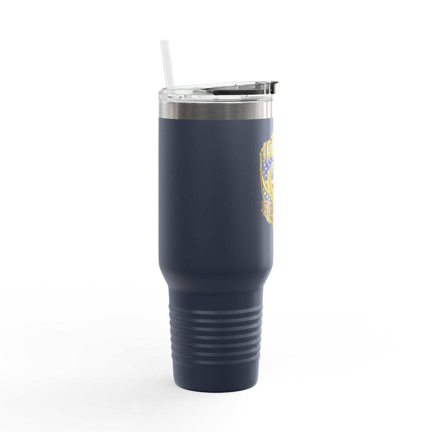 Legacy5 Shield 40oz Insulated Travel Mug â€” Patriotic Torch Emblem