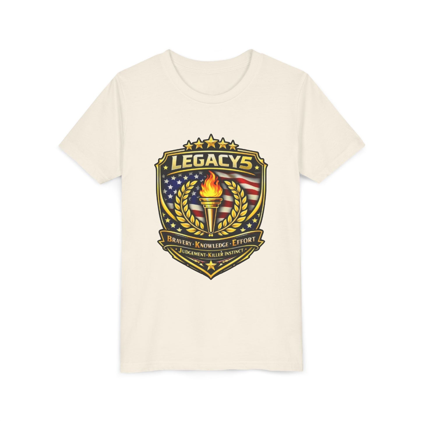 Youth Tee — "Legacys" Patriotic Torch Emblem