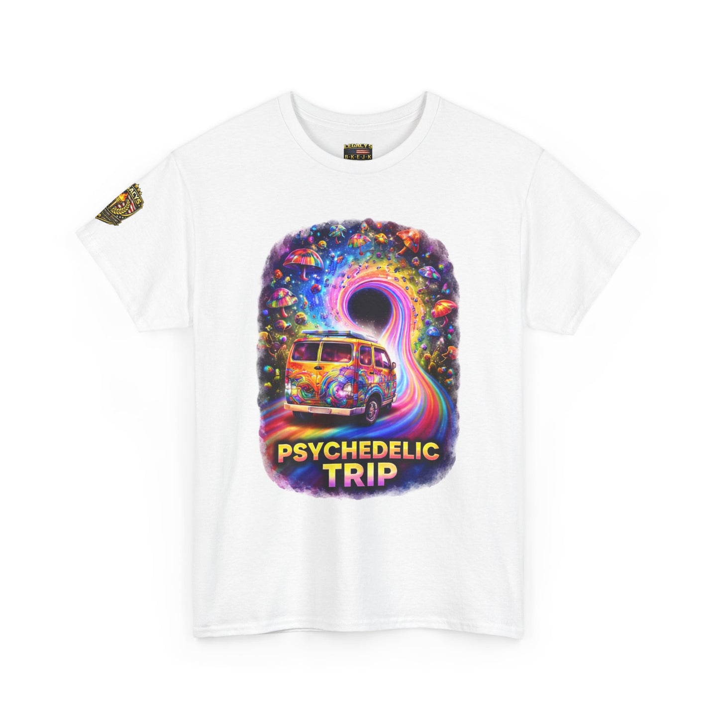 Retro VW Van Cosmic Psychedelic Road Trip T-Shirt