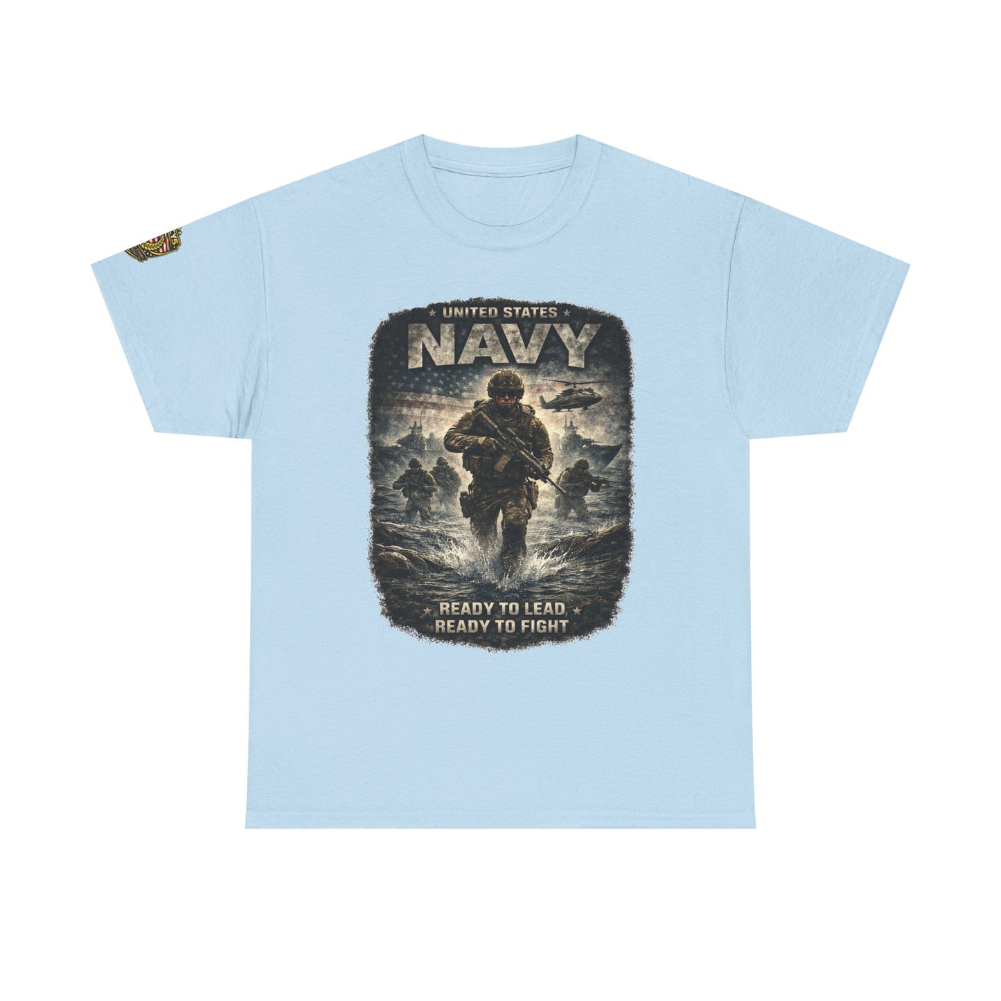 Navy  T-Shirt - "Ready to Learn, Ready to Fight" Military w/ Legacy 5 Brand Crest