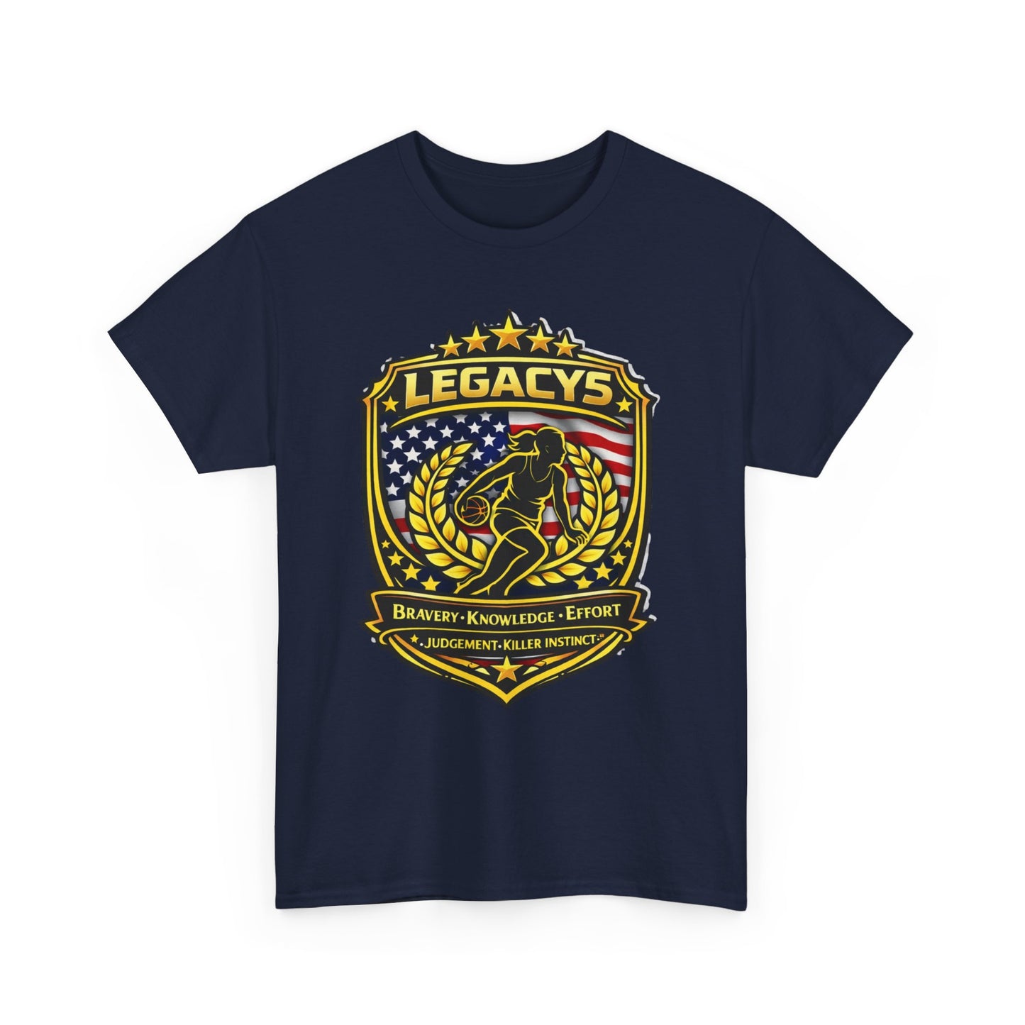 Basketball- Female Silhouette Legacy Shield T-Shirt