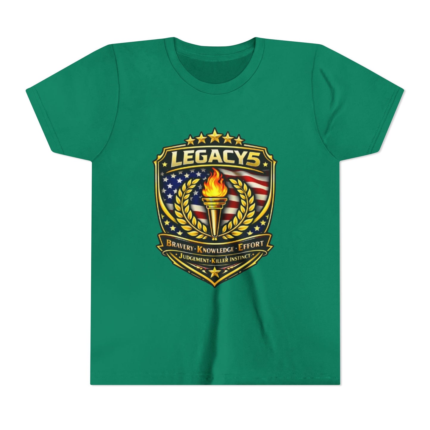 Youth Tee — "Legacys" Patriotic Torch Emblem