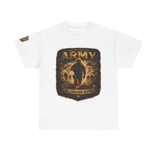 Army — "No Ground Given" Military Graphic Tee w/ Legacy 5 Brand Crest