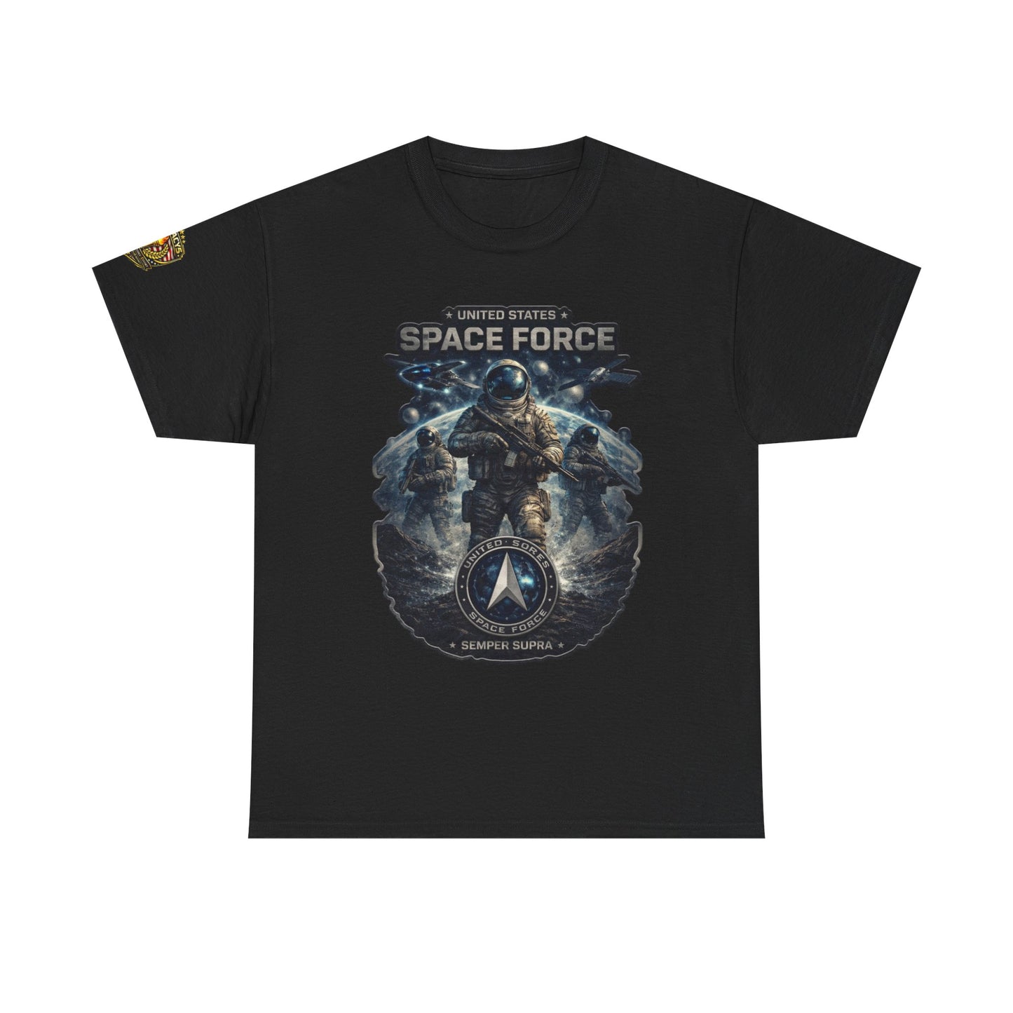 Space Force Graphic Tee â€” Astronaut Troopers Military Space Design w/ Legacy 5 Brand Crest