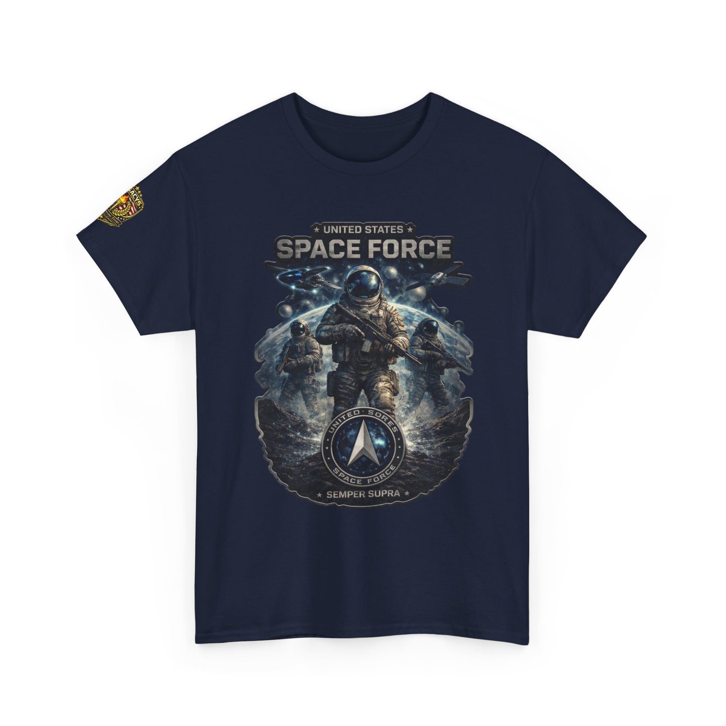 Space Force Graphic Tee â€” Astronaut Troopers Military Space Design w/ Legacy 5 Brand Crest