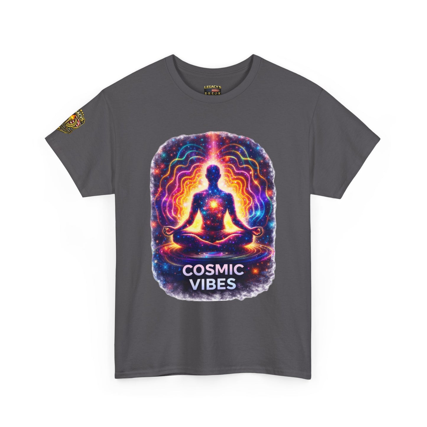 Meditating Silhouette 'Cosmic Vibes' T-shirt