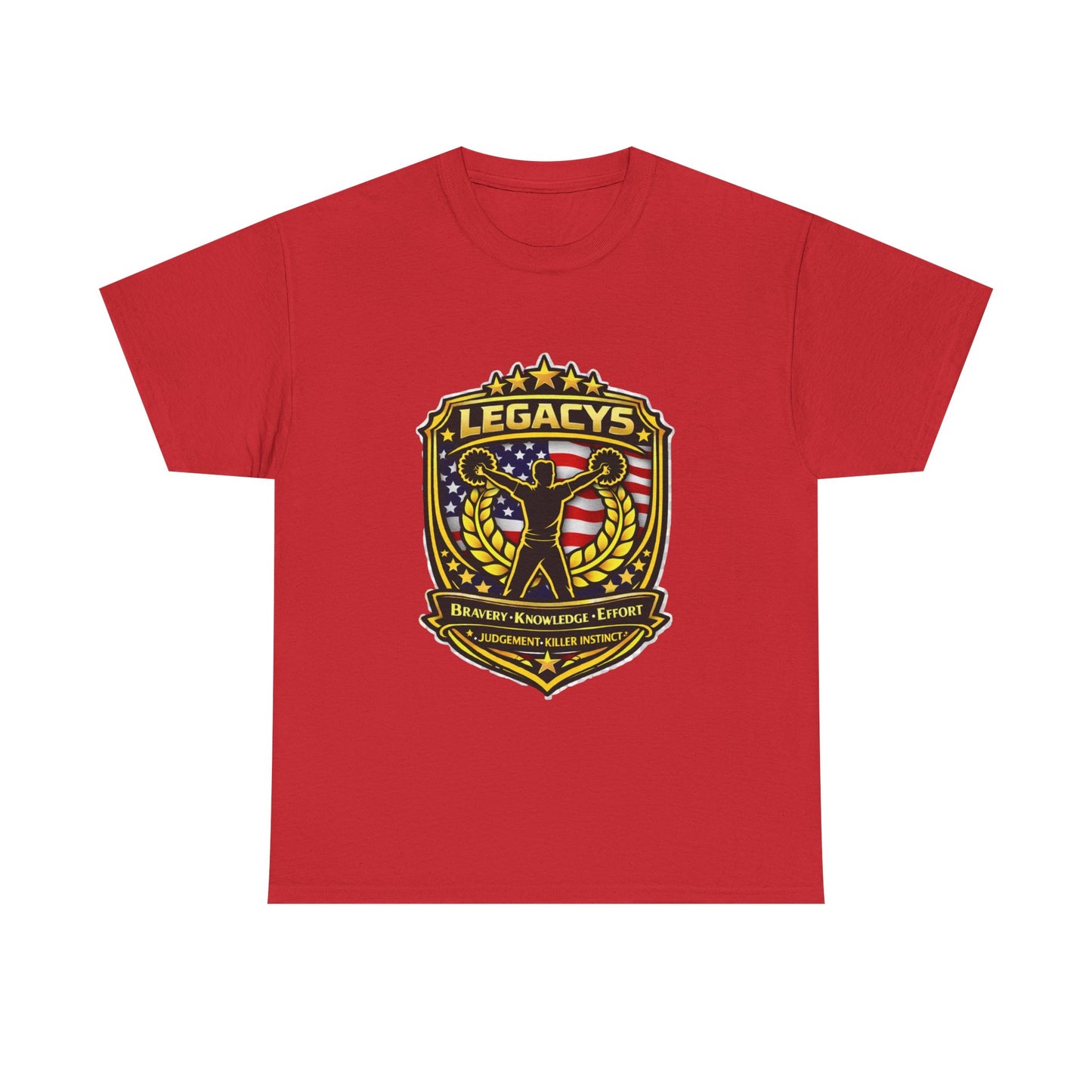 Cheerleading - Male Silhouette Legacy Shield T-Shirt
