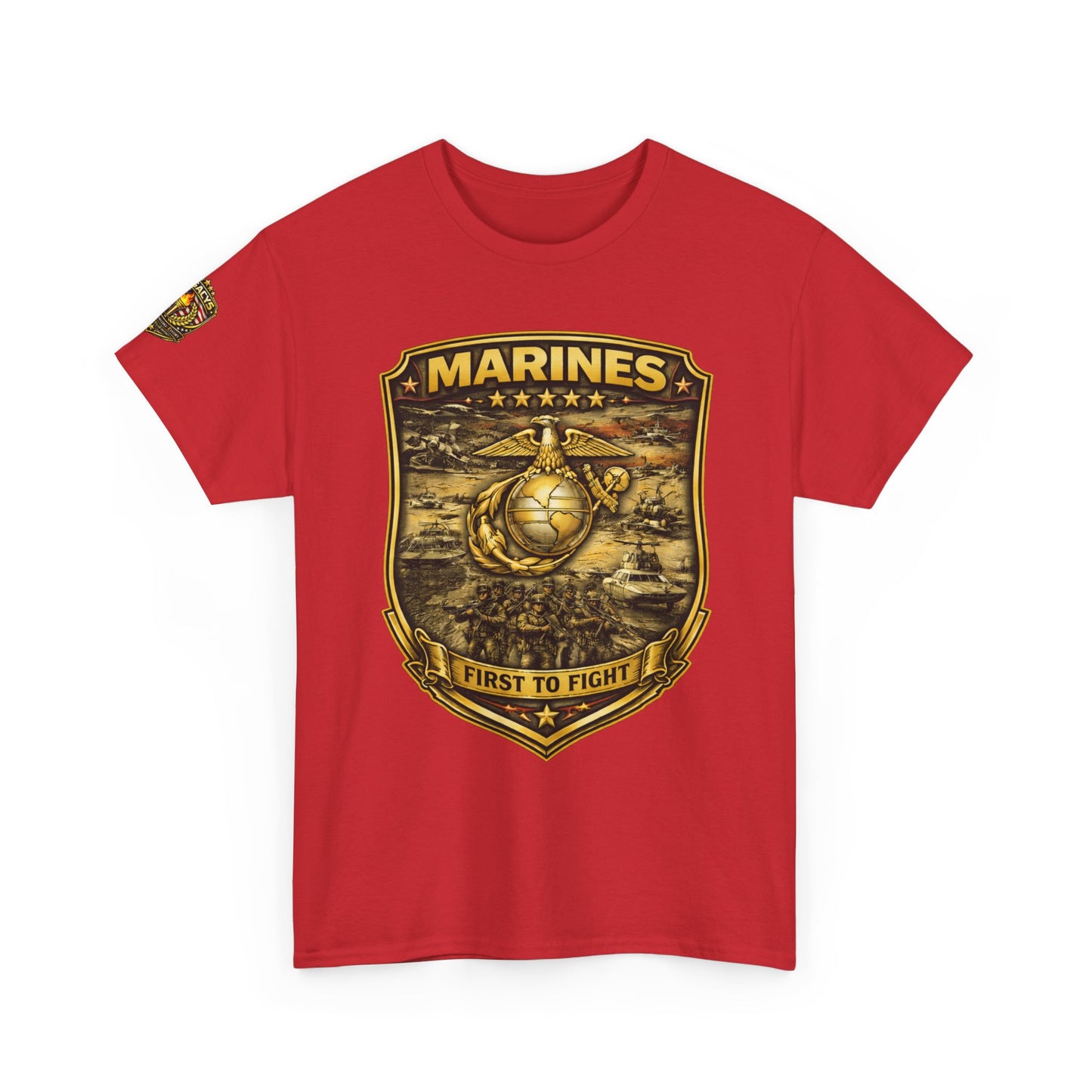 Marines 'First to Fight' Emblem T-Shirt w/ Legacy 5 Brand Crest