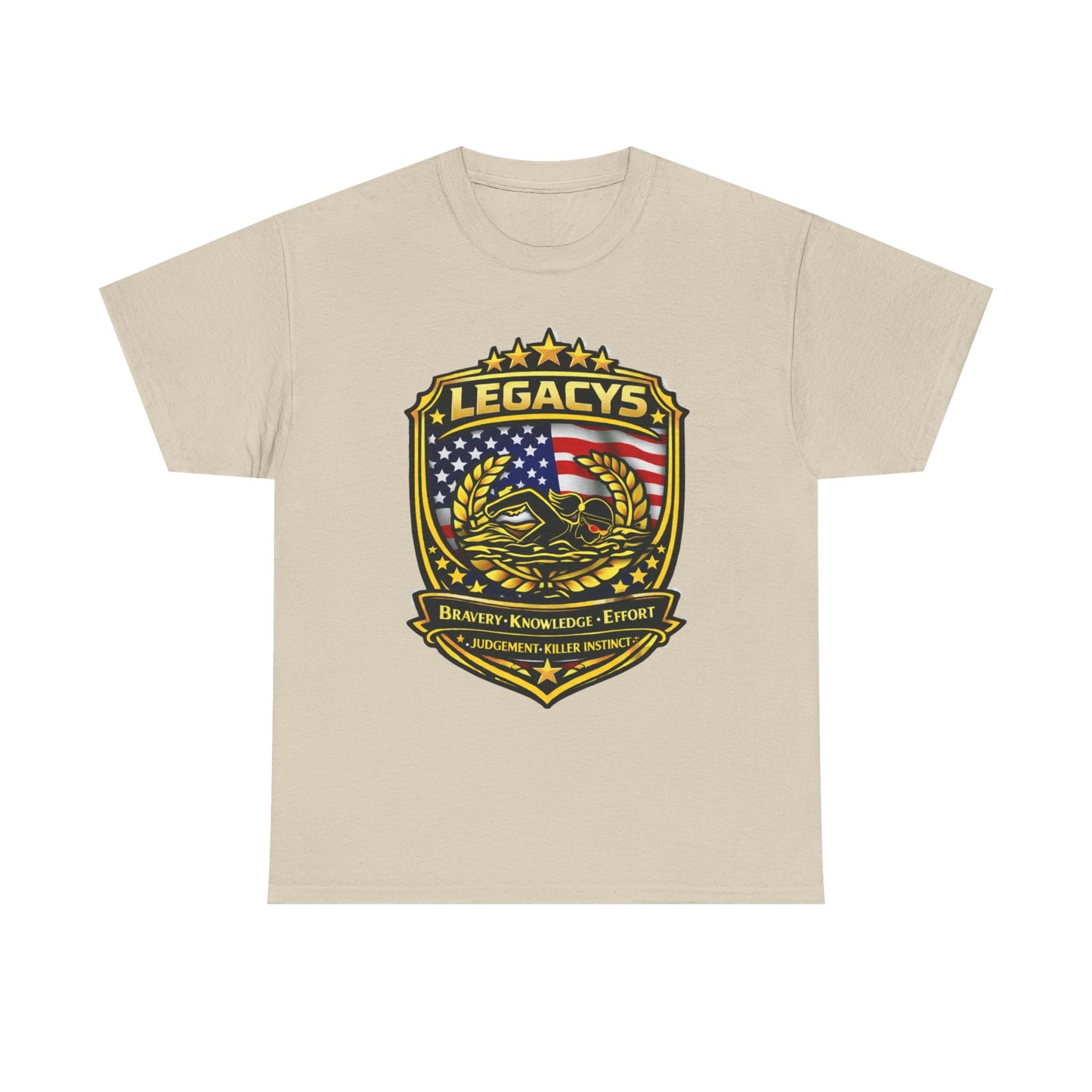 Swimming - Female Silhouette Legacy Shield T-Shirt
