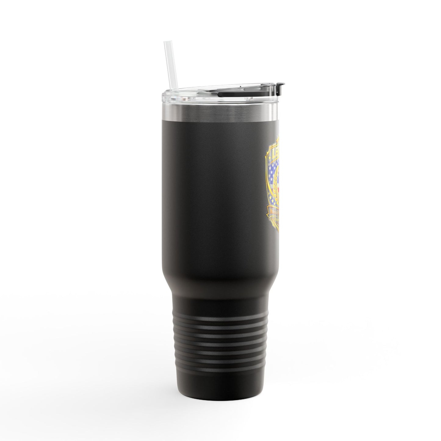 Legacy5 Shield 40oz Insulated Travel Mug â€” Patriotic Torch Emblem