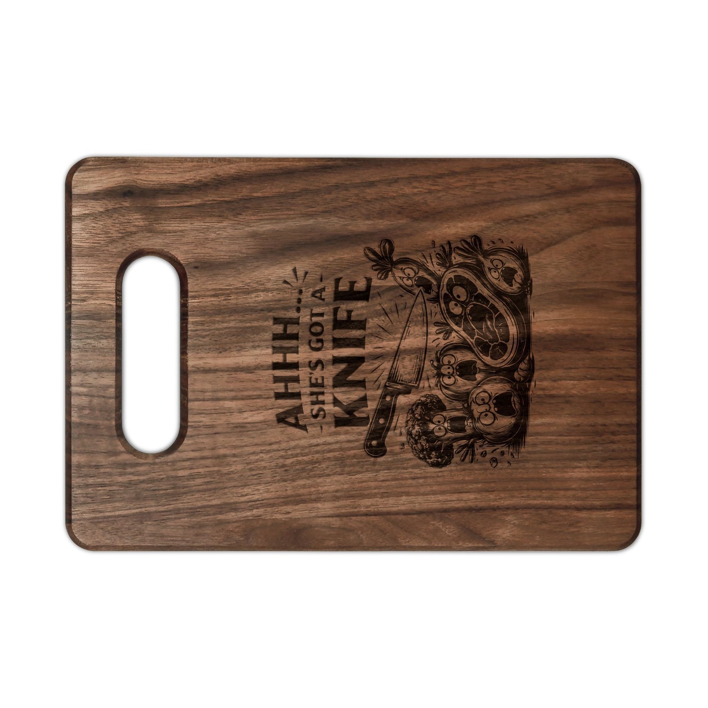 "Ahhh, That's My Knife" Wooden Cutting Board