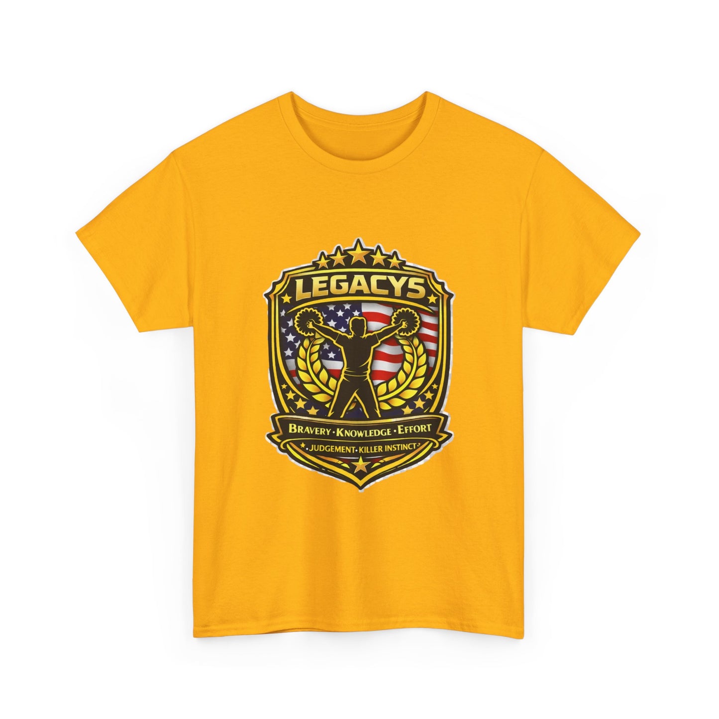 Cheerleading - Male Silhouette Legacy Shield T-Shirt