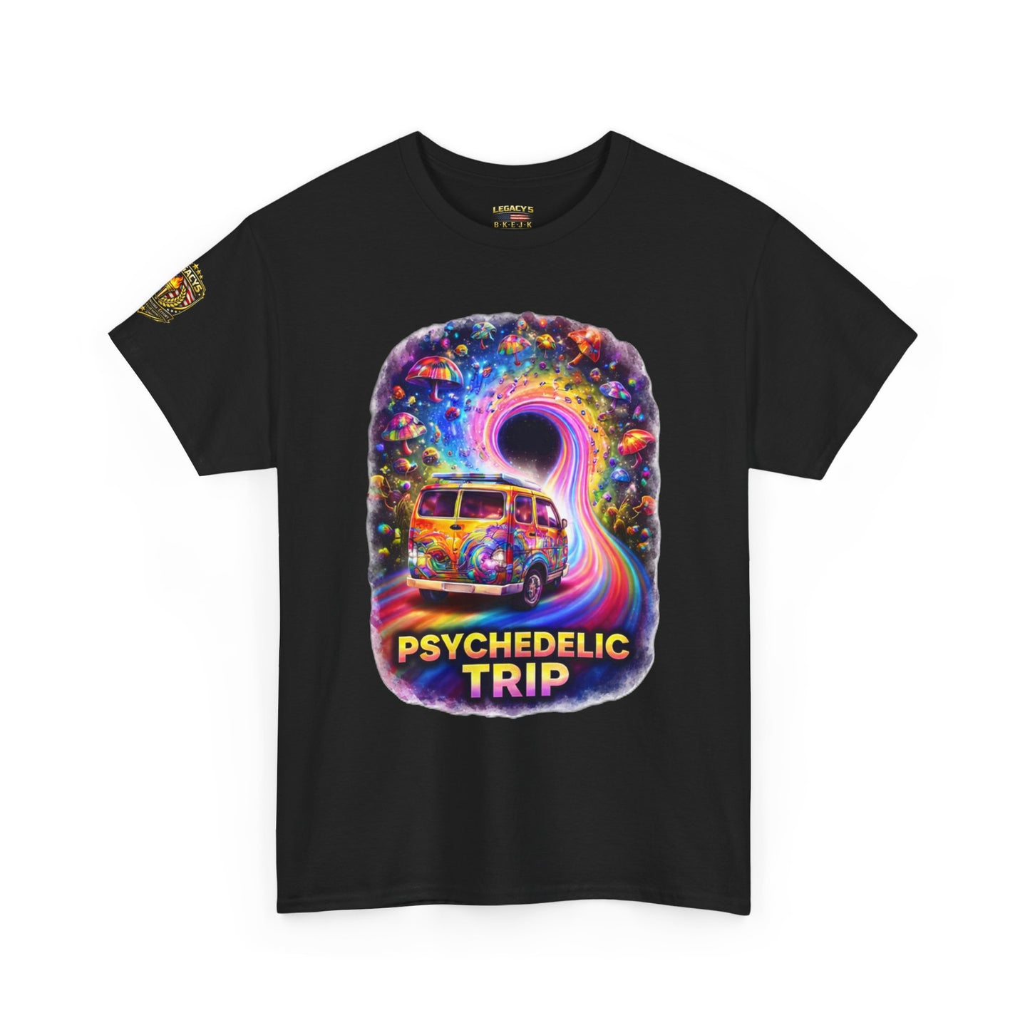 Retro VW Van Cosmic Psychedelic Road Trip T-Shirt