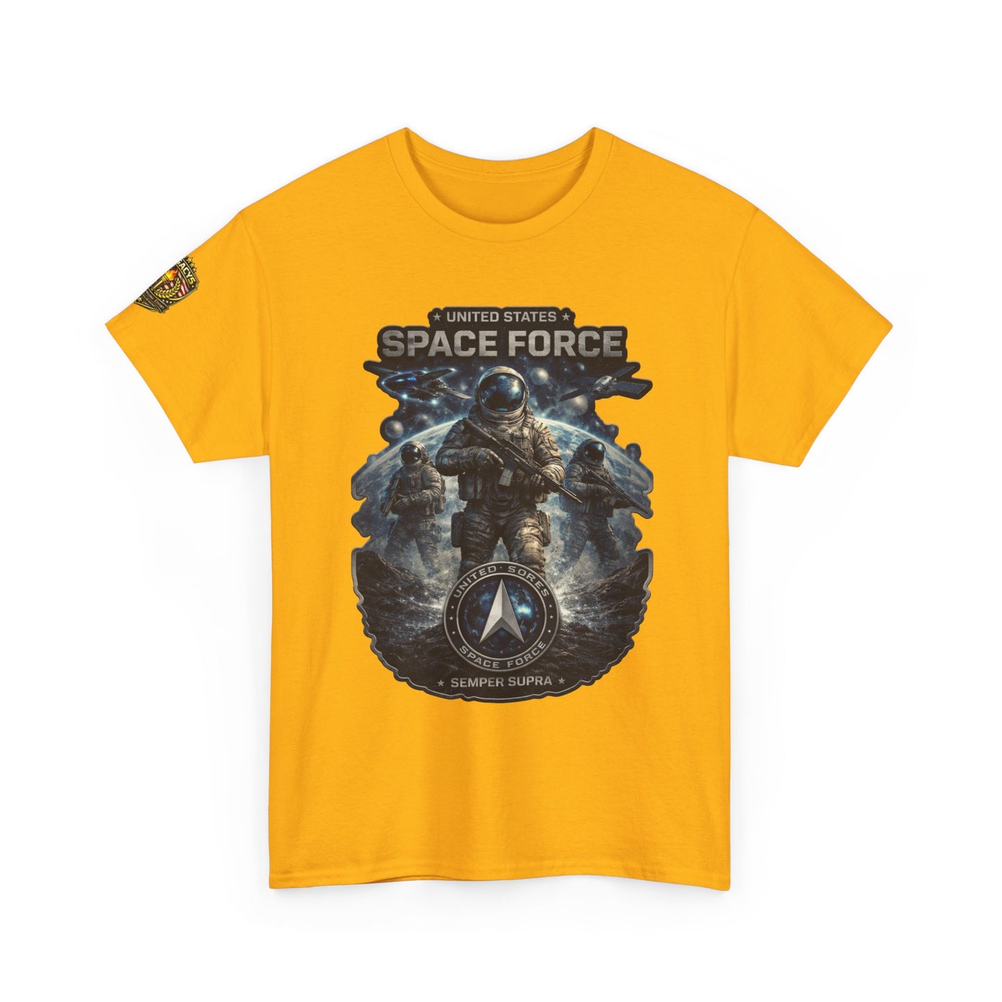 Space Force Graphic Tee â€” Astronaut Troopers Military Space Design w/ Legacy 5 Brand Crest