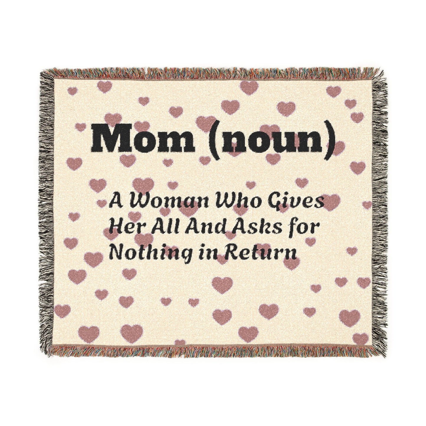 Mom (noun)- Woven Blanket â€“ Heartfelt Floral Tribute Throw for Motherâ€™s Day & Gifts