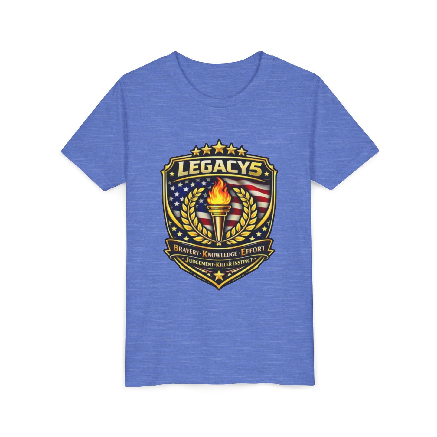 Youth Tee — "Legacys" Patriotic Torch Emblem