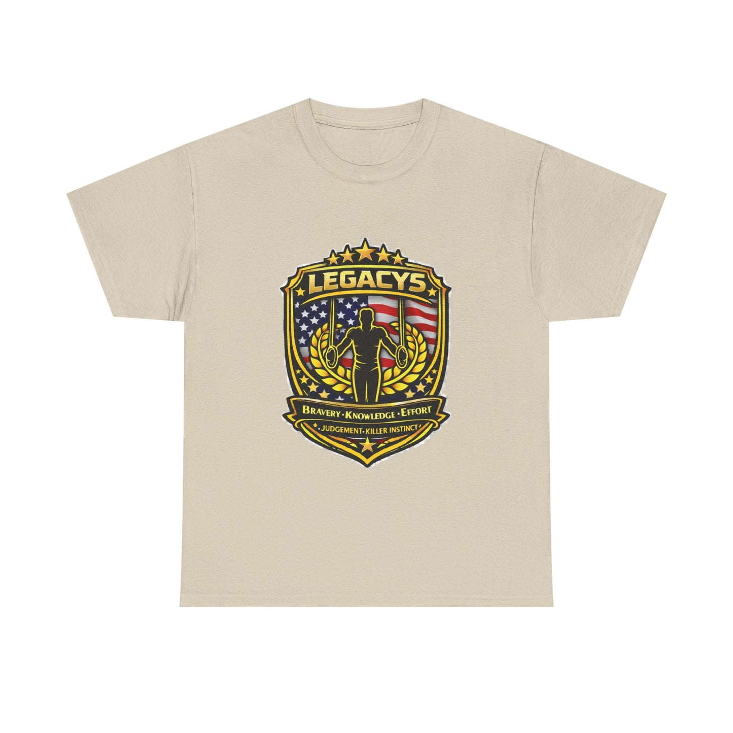 Gymnastics - Male Silhouette Legacy Shield T-Shirt