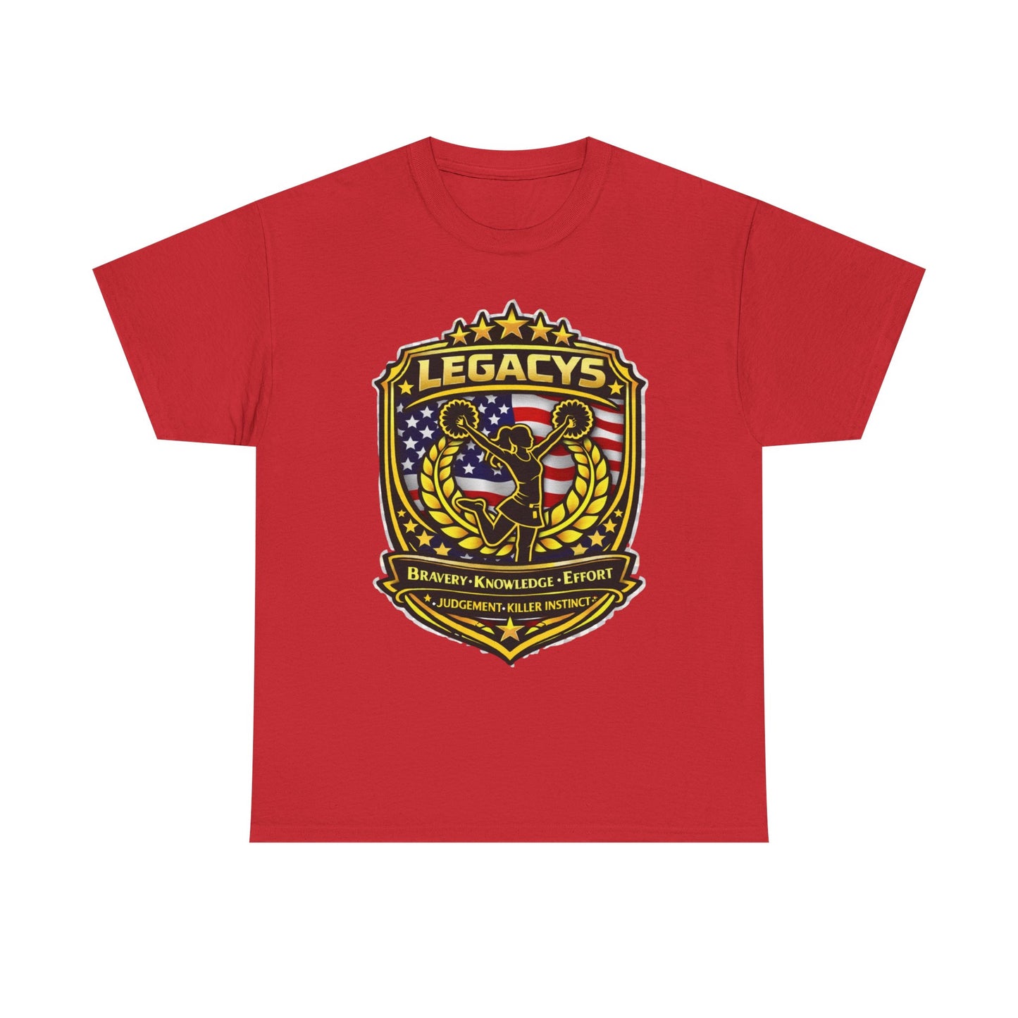 Cheerleading- Female Silhouette Legacy Shield T-Shirt