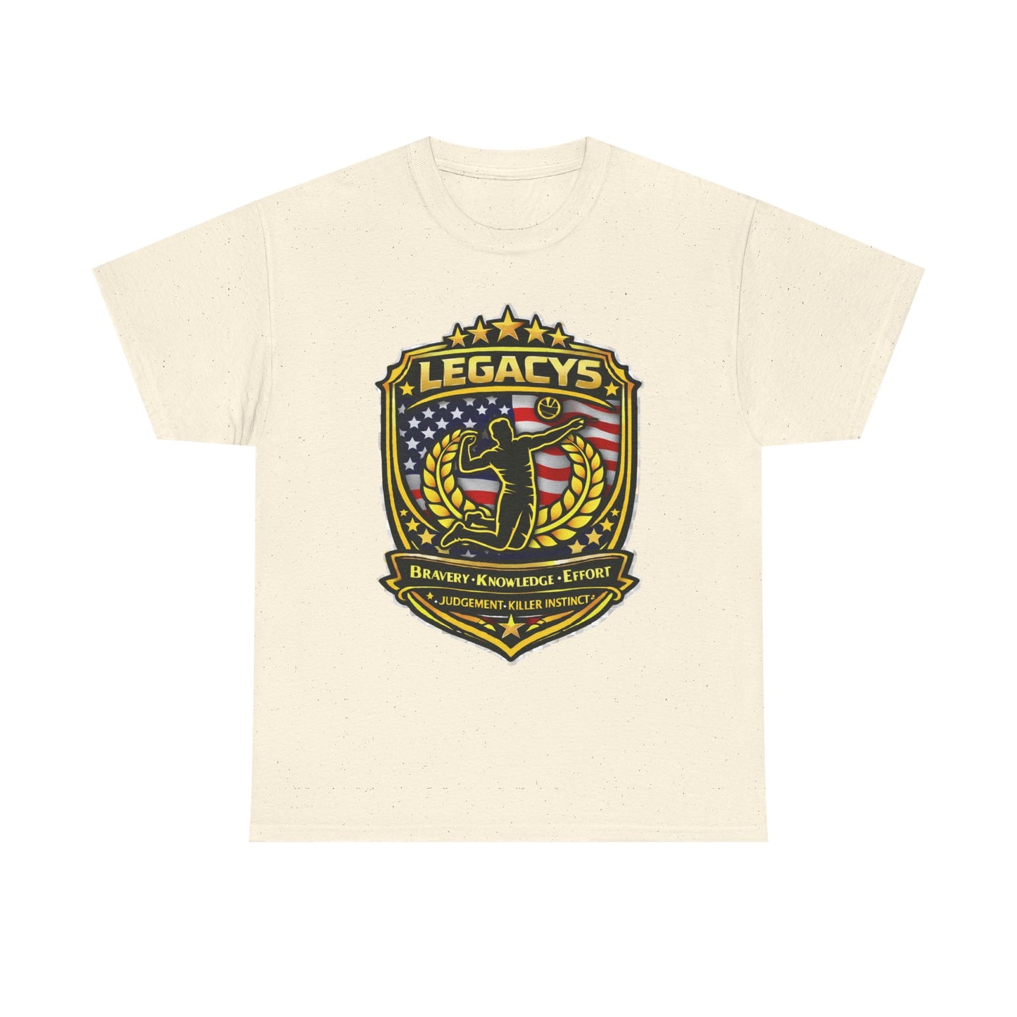Volleyball - Male Silhouette Legacy Shield T-Shirt