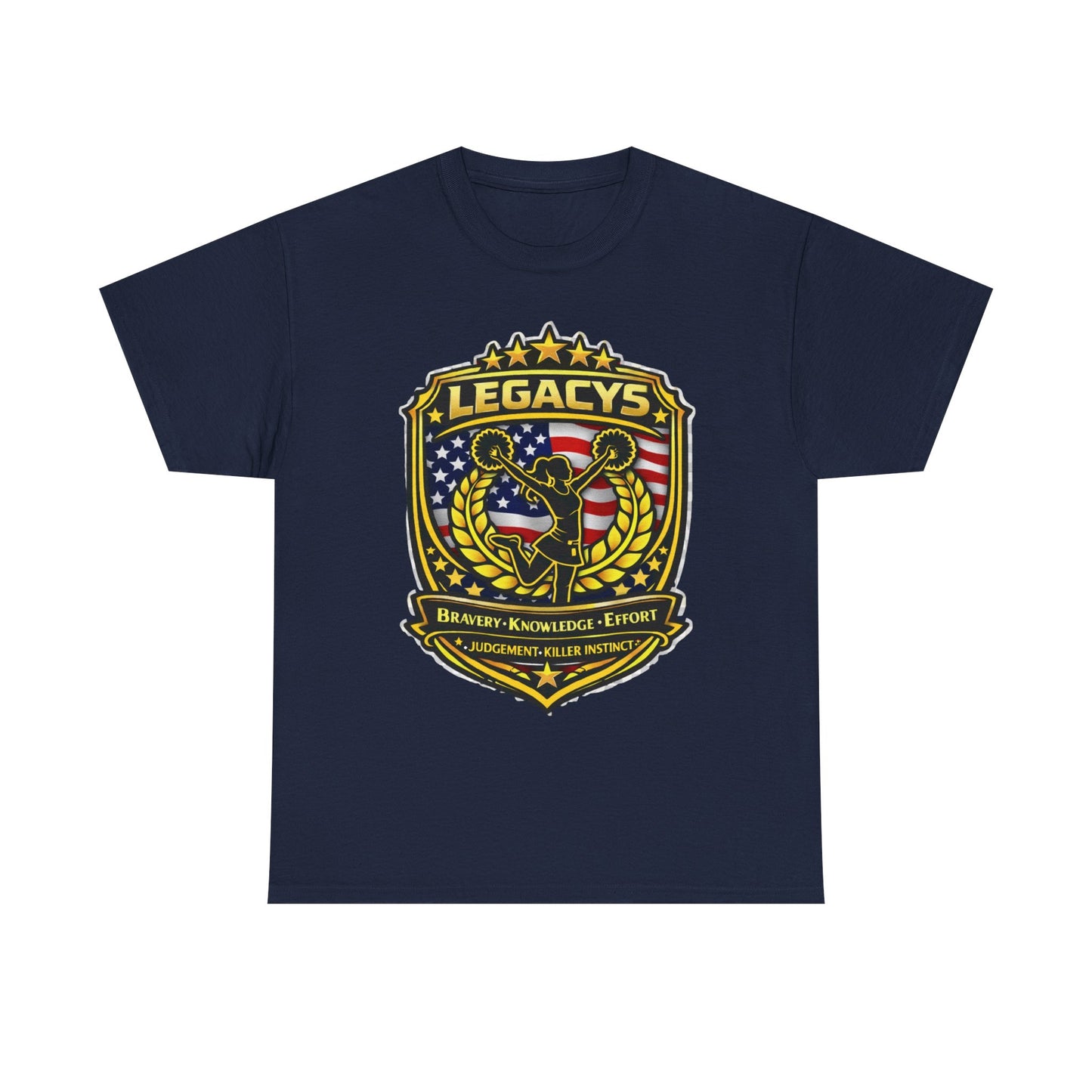 Cheerleading- Female Silhouette Legacy Shield T-Shirt