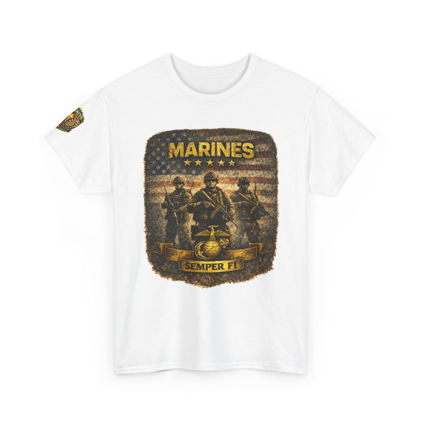 Marines Semper Fi Tâ€‘Shirt â€” Vintage Military Emblem Tee w/ Legacy 5 Brand Crest