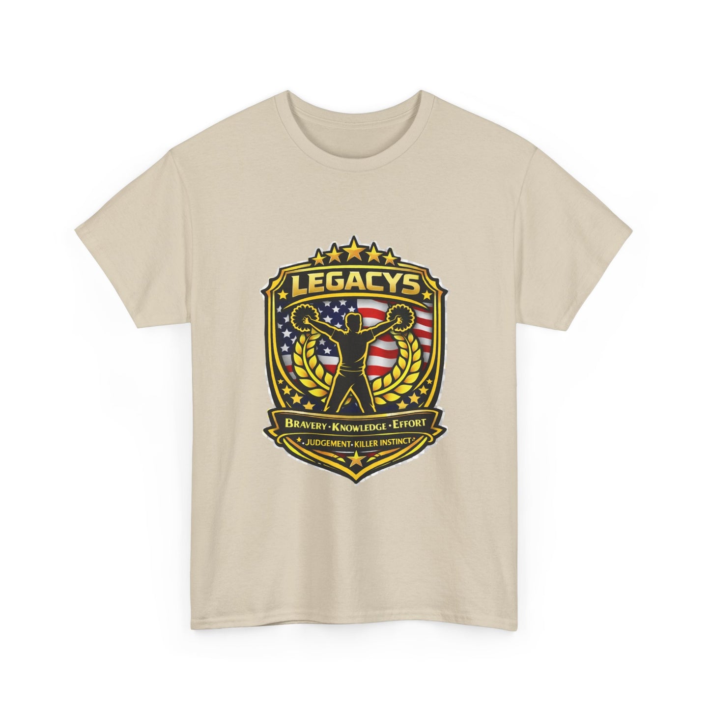 Cheerleading - Male Silhouette Legacy Shield T-Shirt