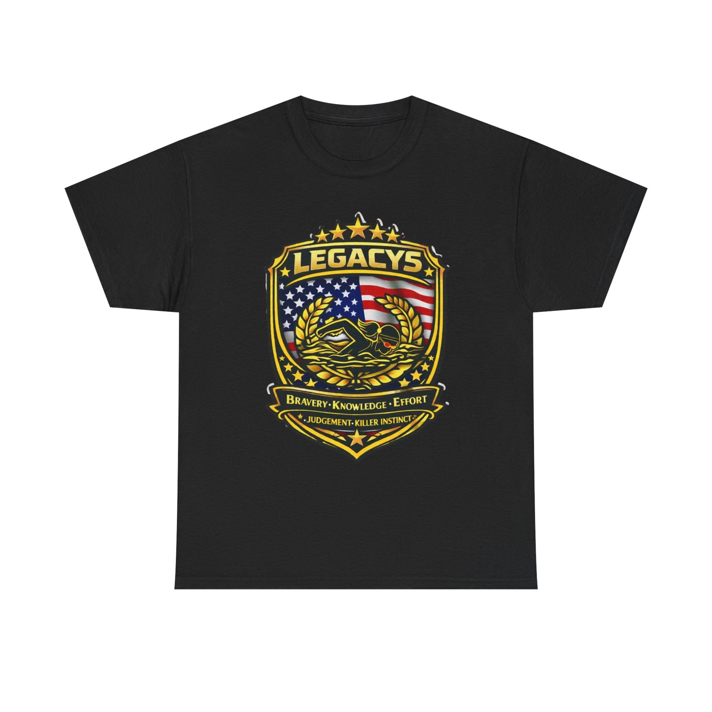 Swimming - Female Silhouette Legacy Shield T-Shirt