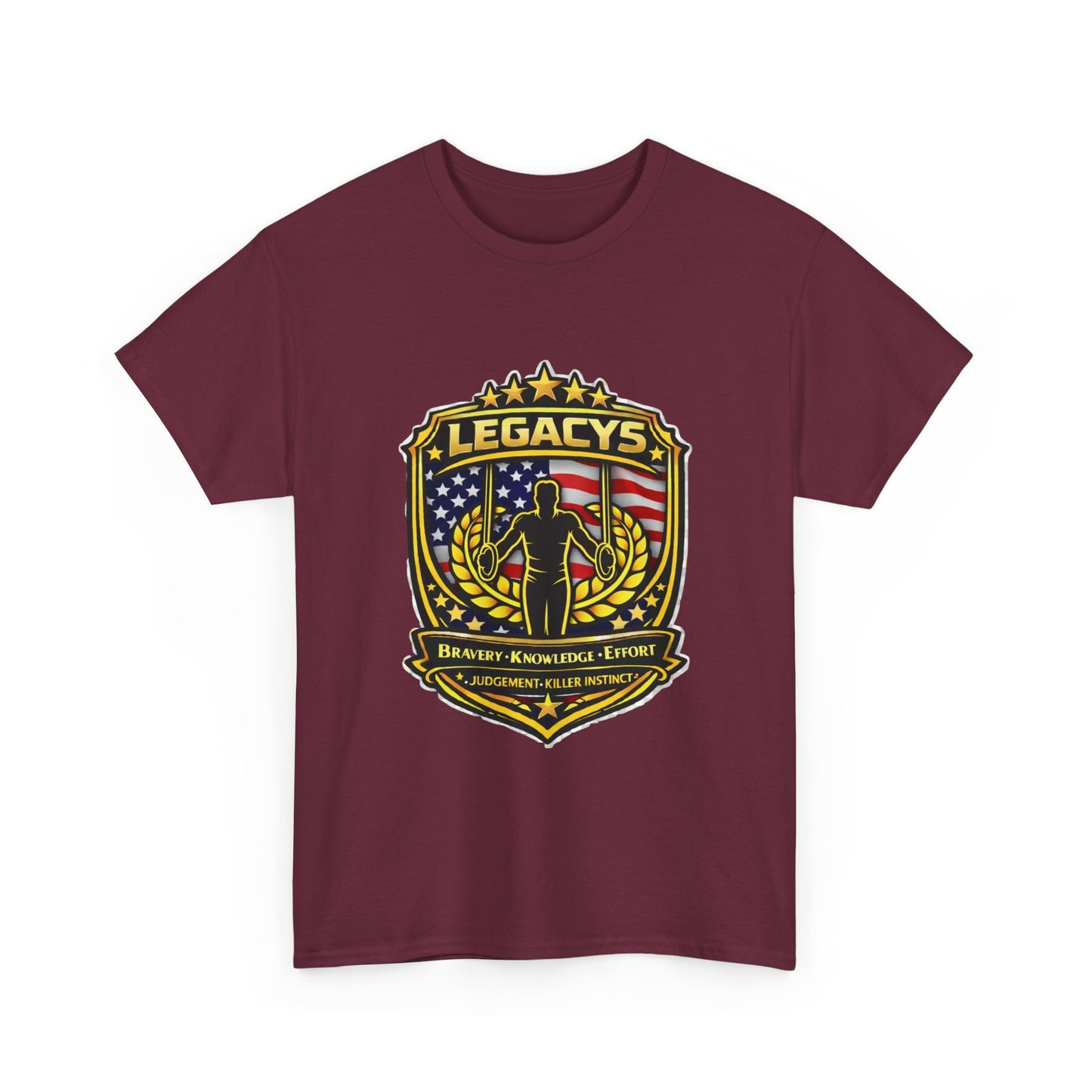 Gymnastics - Male Silhouette Legacy Shield T-Shirt