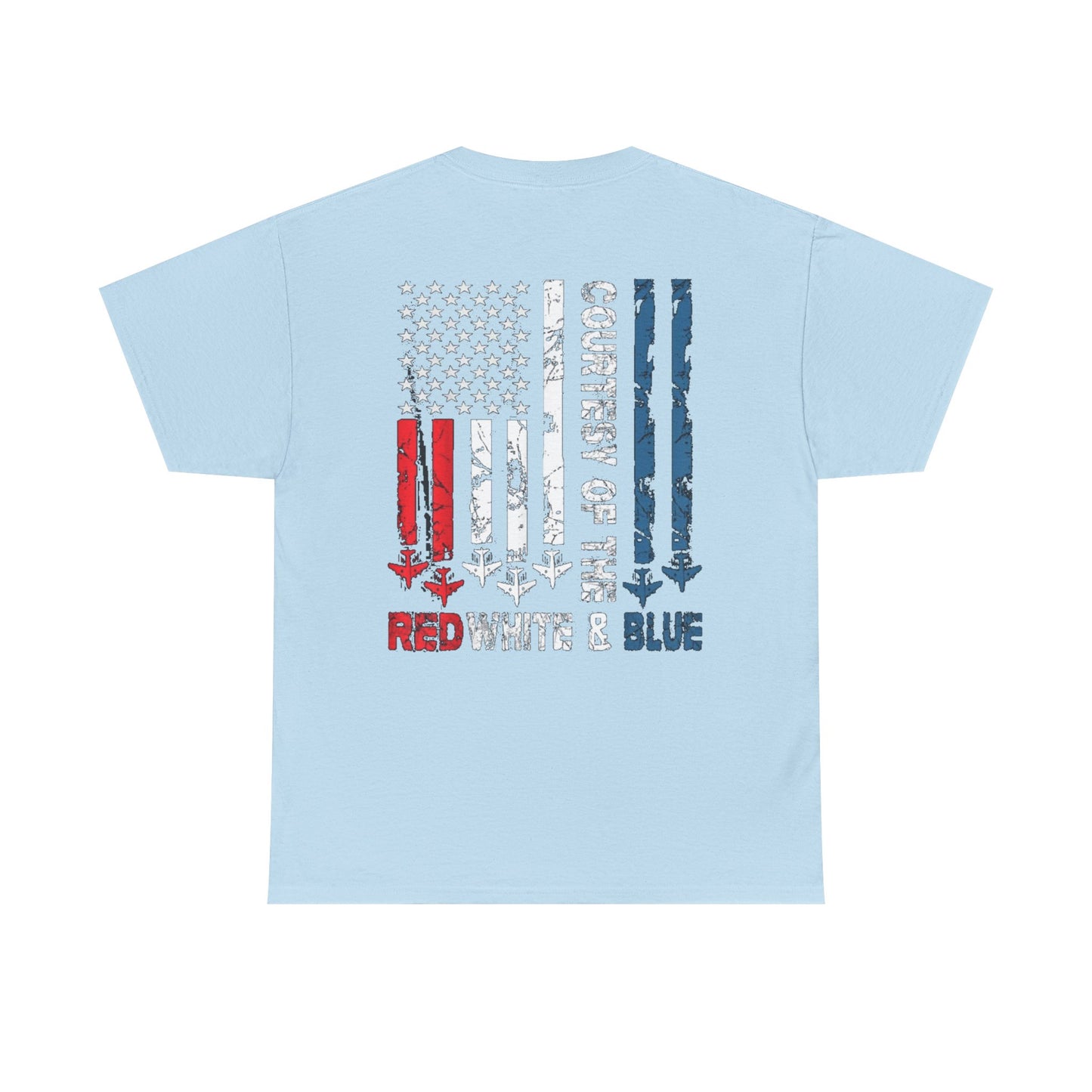 Courtesy of the Red White & Blue Military Flag T-shirt