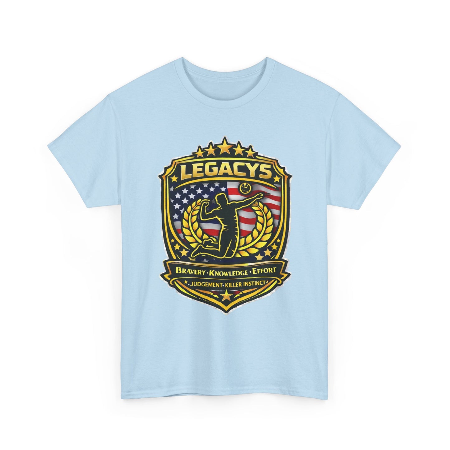 Volleyball - Male Silhouette Legacy Shield T-Shirt