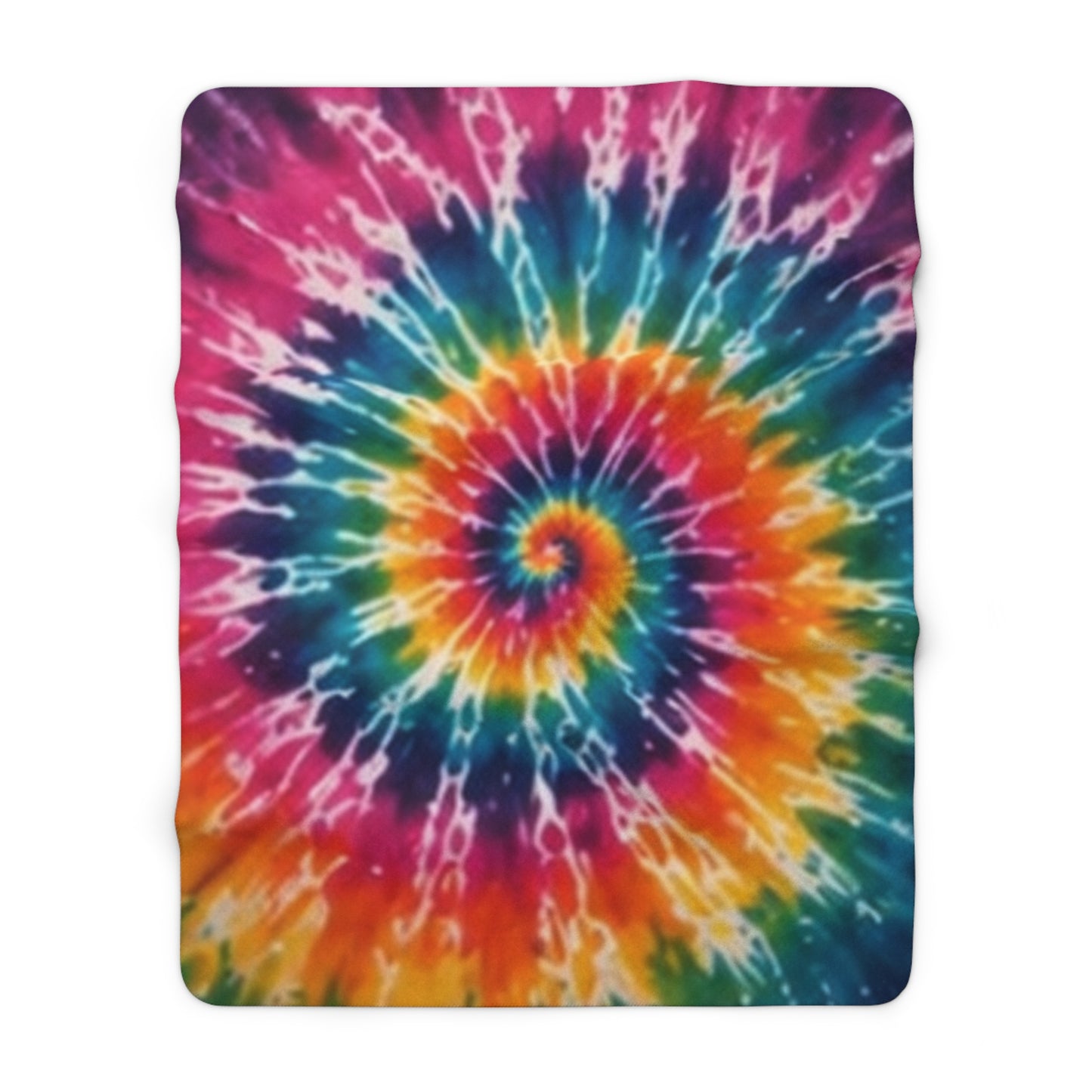 Tie-Dye Spiral Sherpa Blanket — Colorful Cozy Fleece Throw