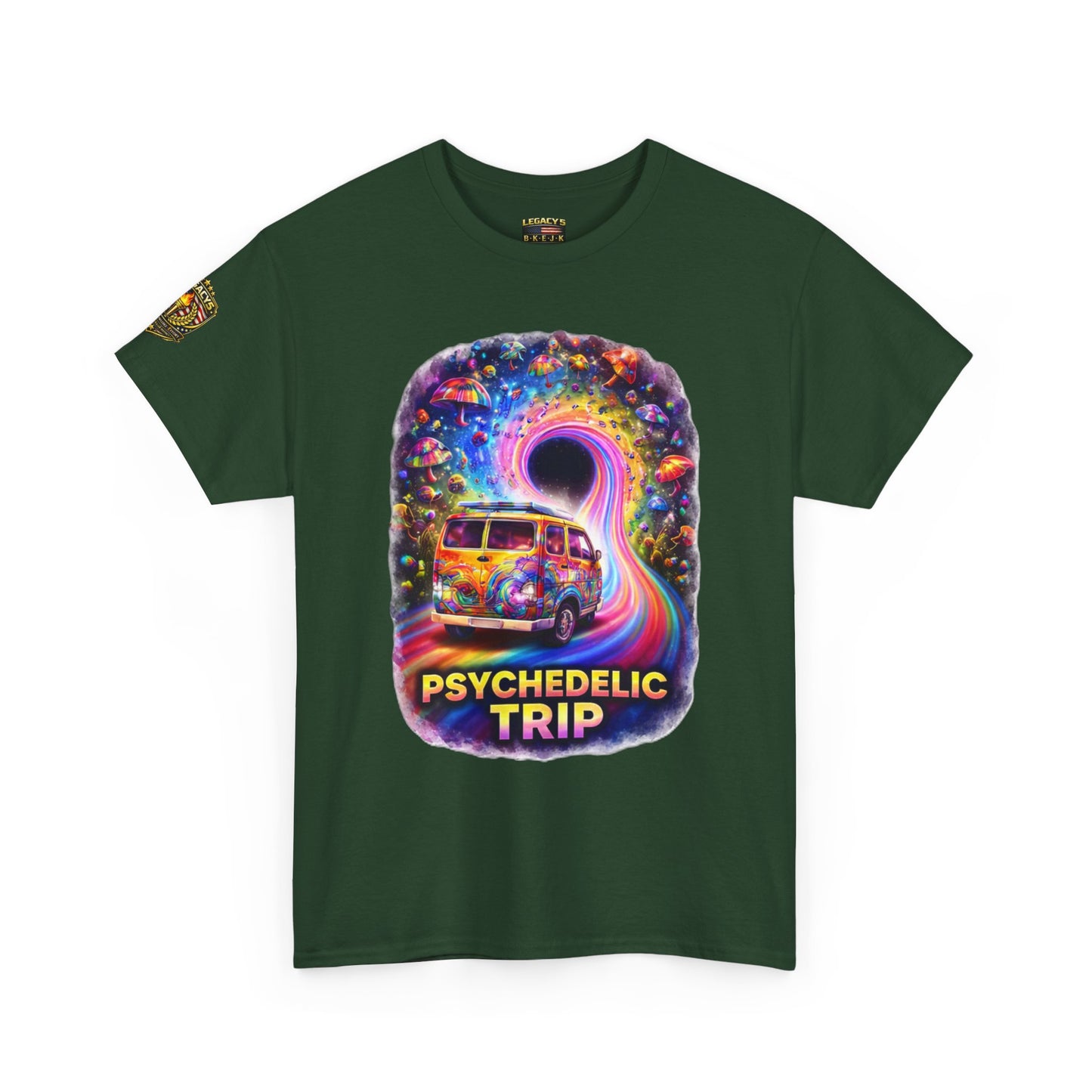Retro VW Van Cosmic Psychedelic Road Trip T-Shirt