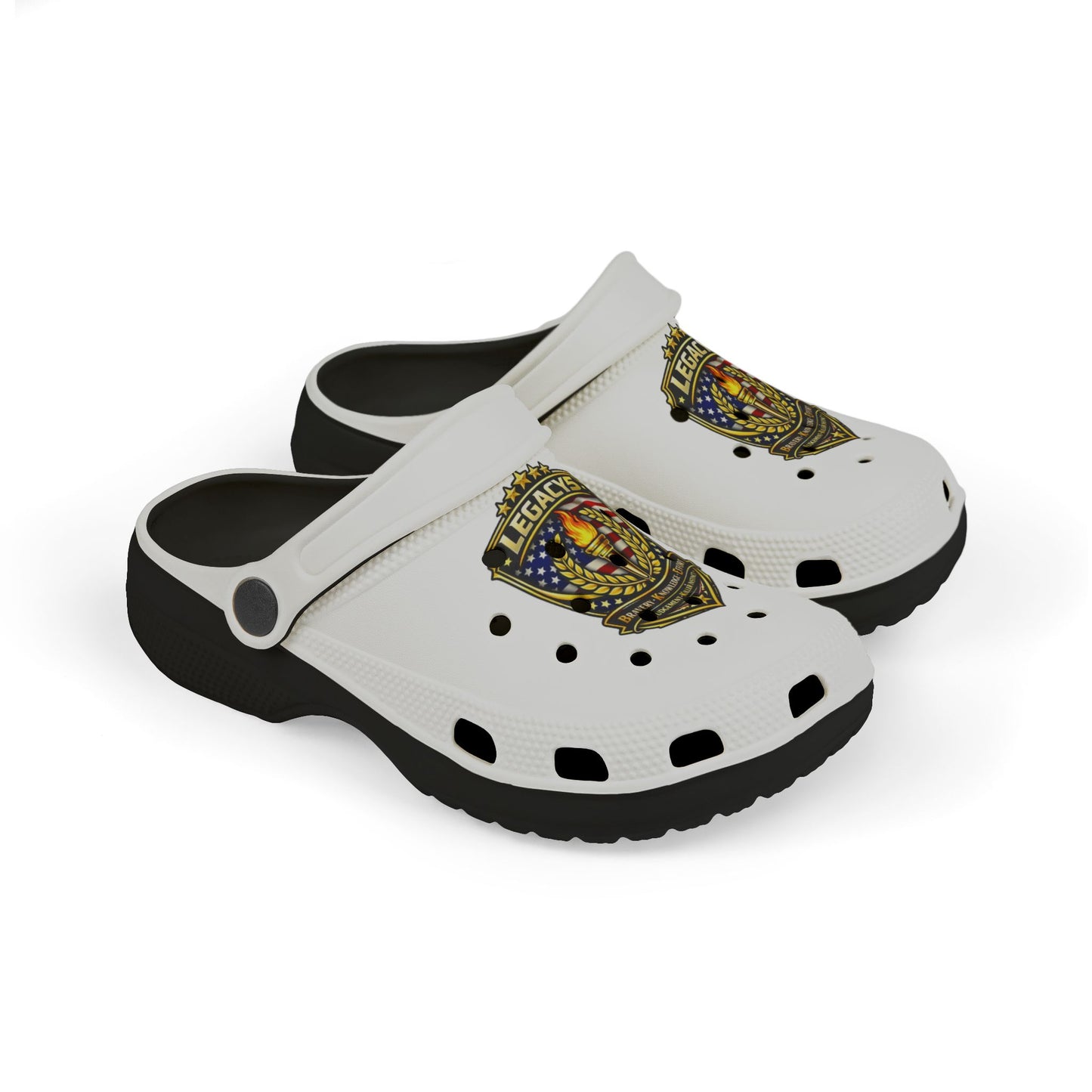 Kids Foam Clogs â€” Patriotic 'Legends' Badge Print