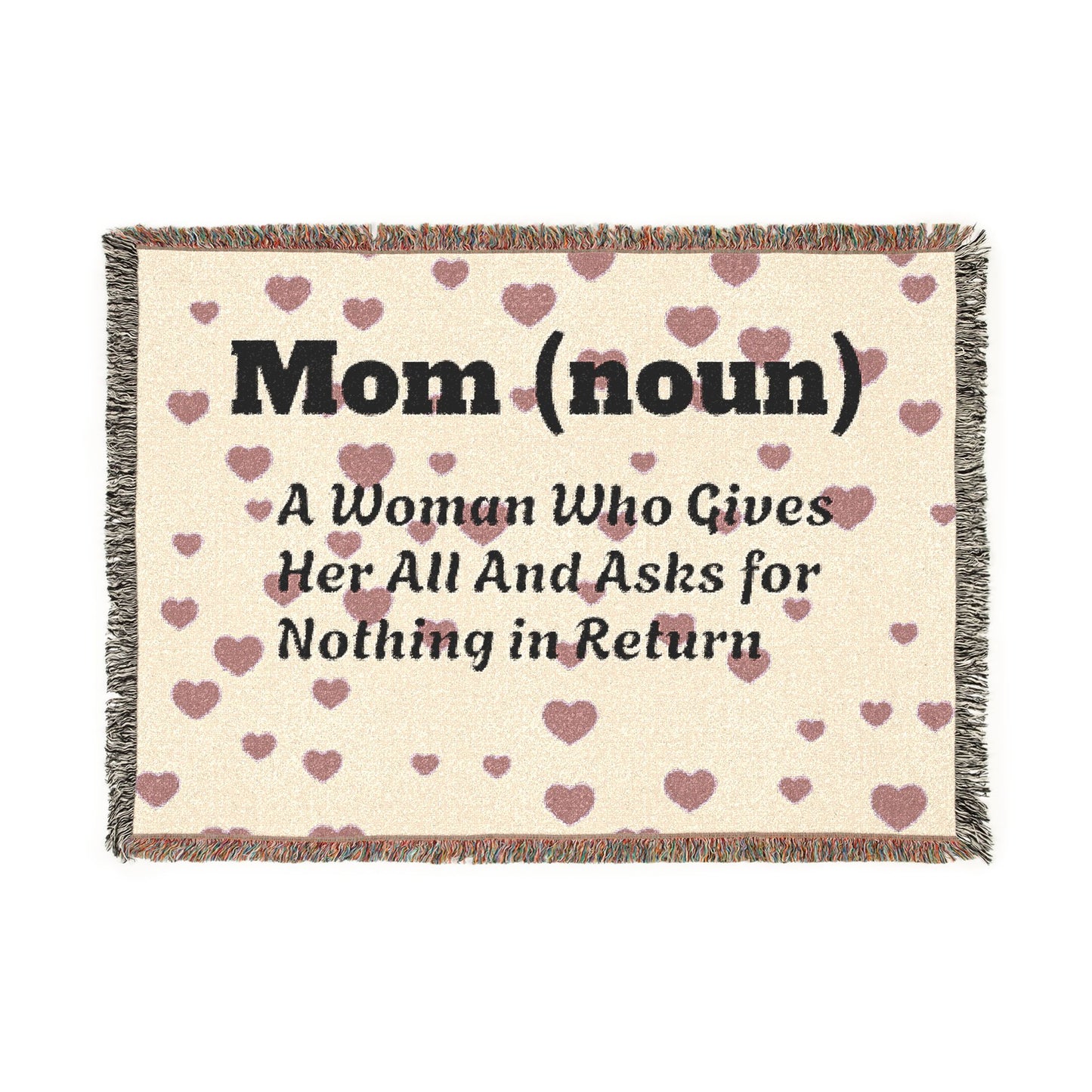 Mom (noun)- Woven Blanket â€“ Heartfelt Floral Tribute Throw for Motherâ€™s Day & Gifts