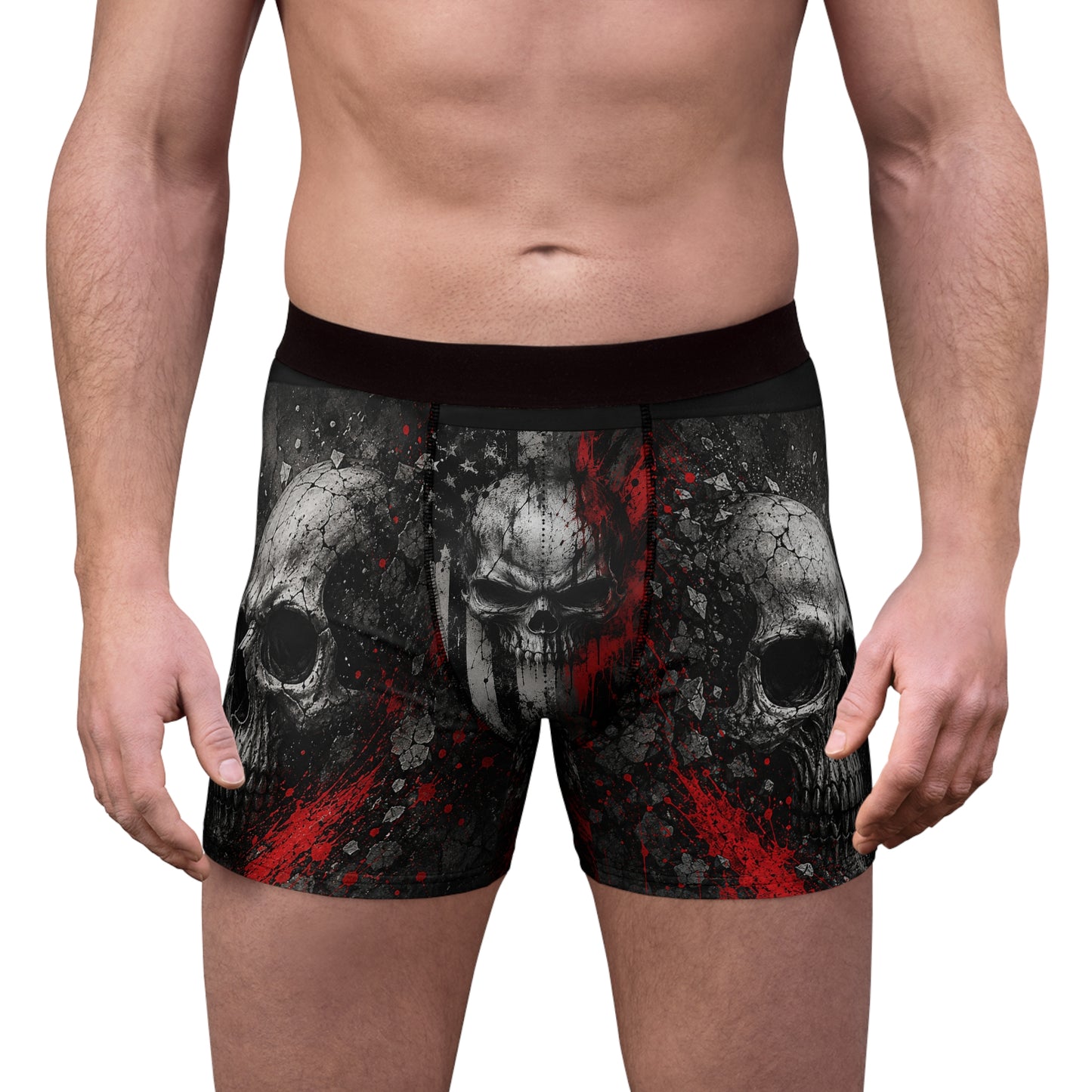 Skull Rage Boxer Briefs – Dark Grunge All-Over Print
