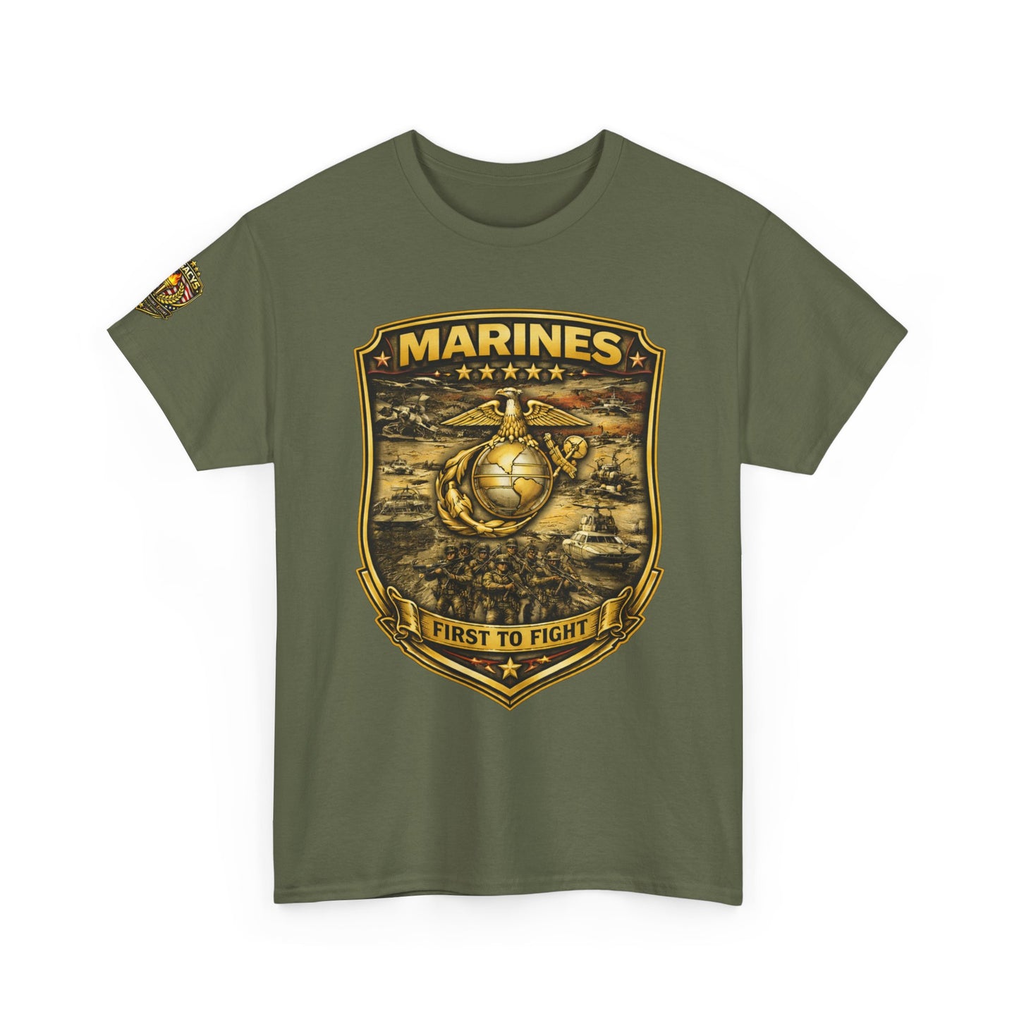 Marines 'First to Fight' Emblem T-Shirt w/ Legacy 5 Brand Crest