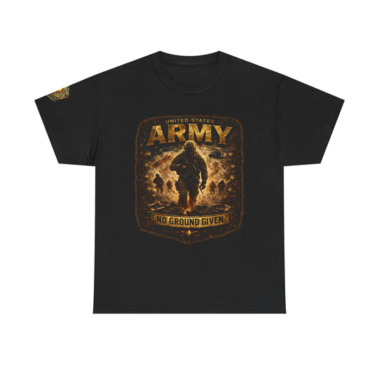 Army — "No Ground Given" Military Graphic Tee w/ Legacy 5 Brand Crest