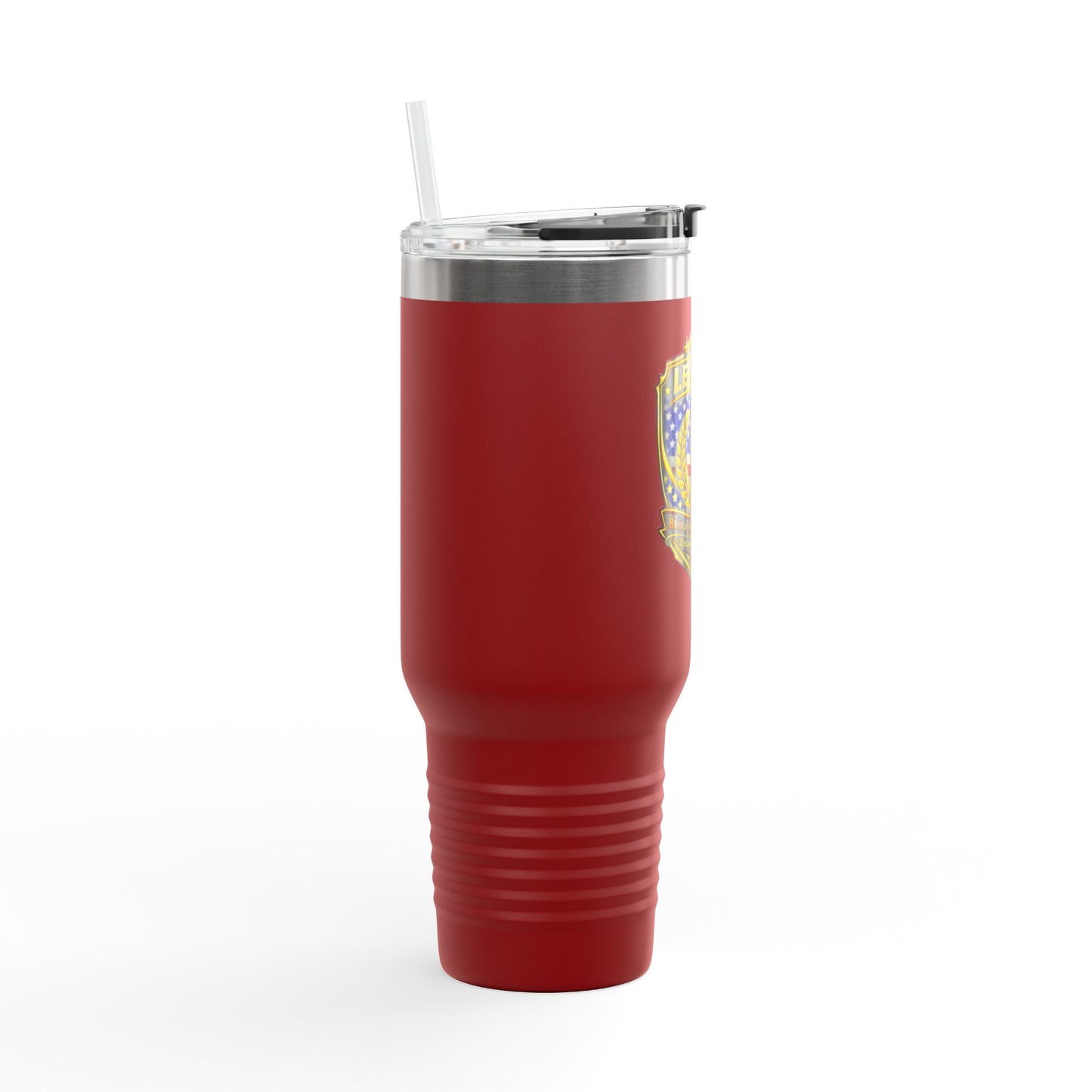 Legacy5 Shield 40oz Insulated Travel Mug â€” Patriotic Torch Emblem