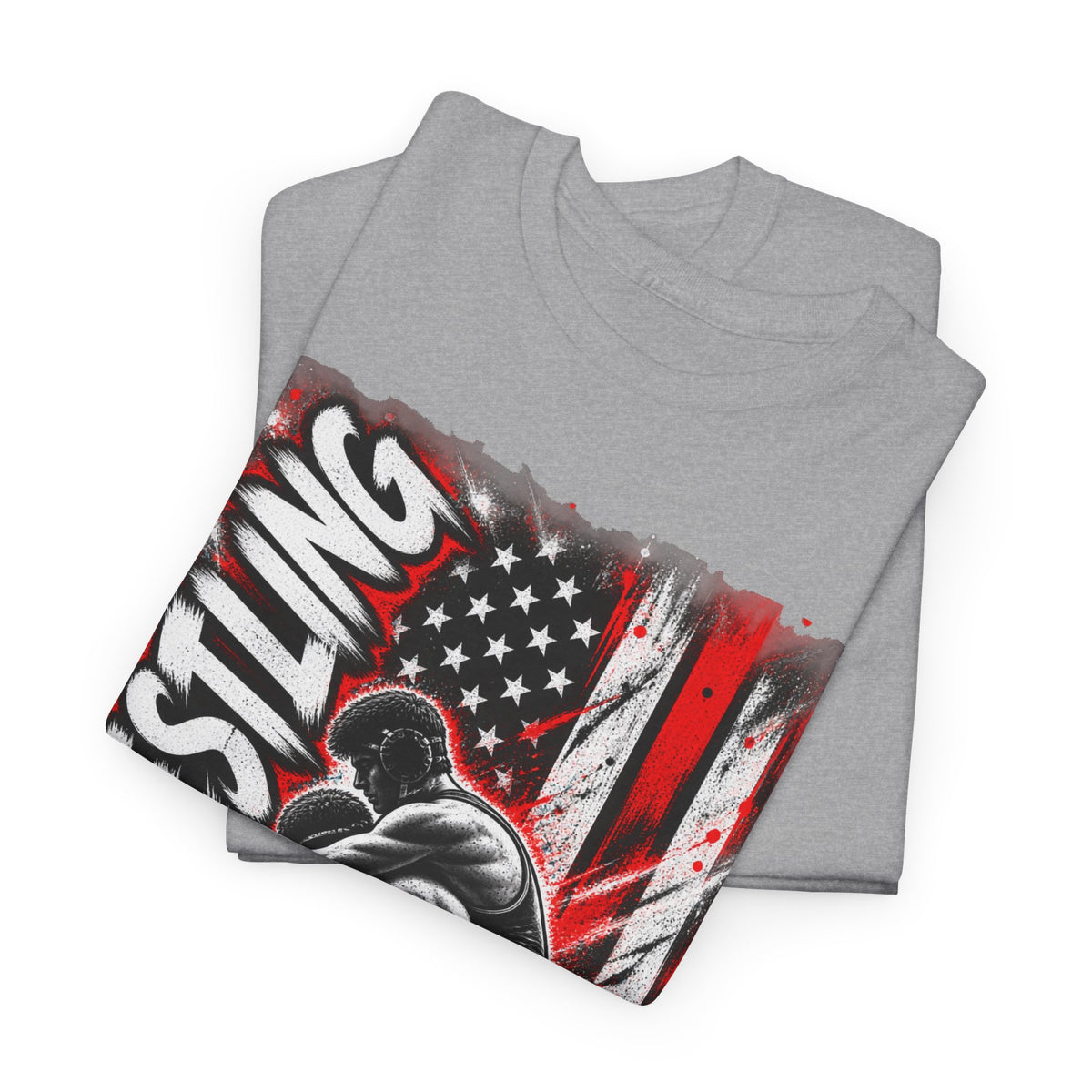 Wrestling USA Flag Tee — "Discipline Builds Champions"