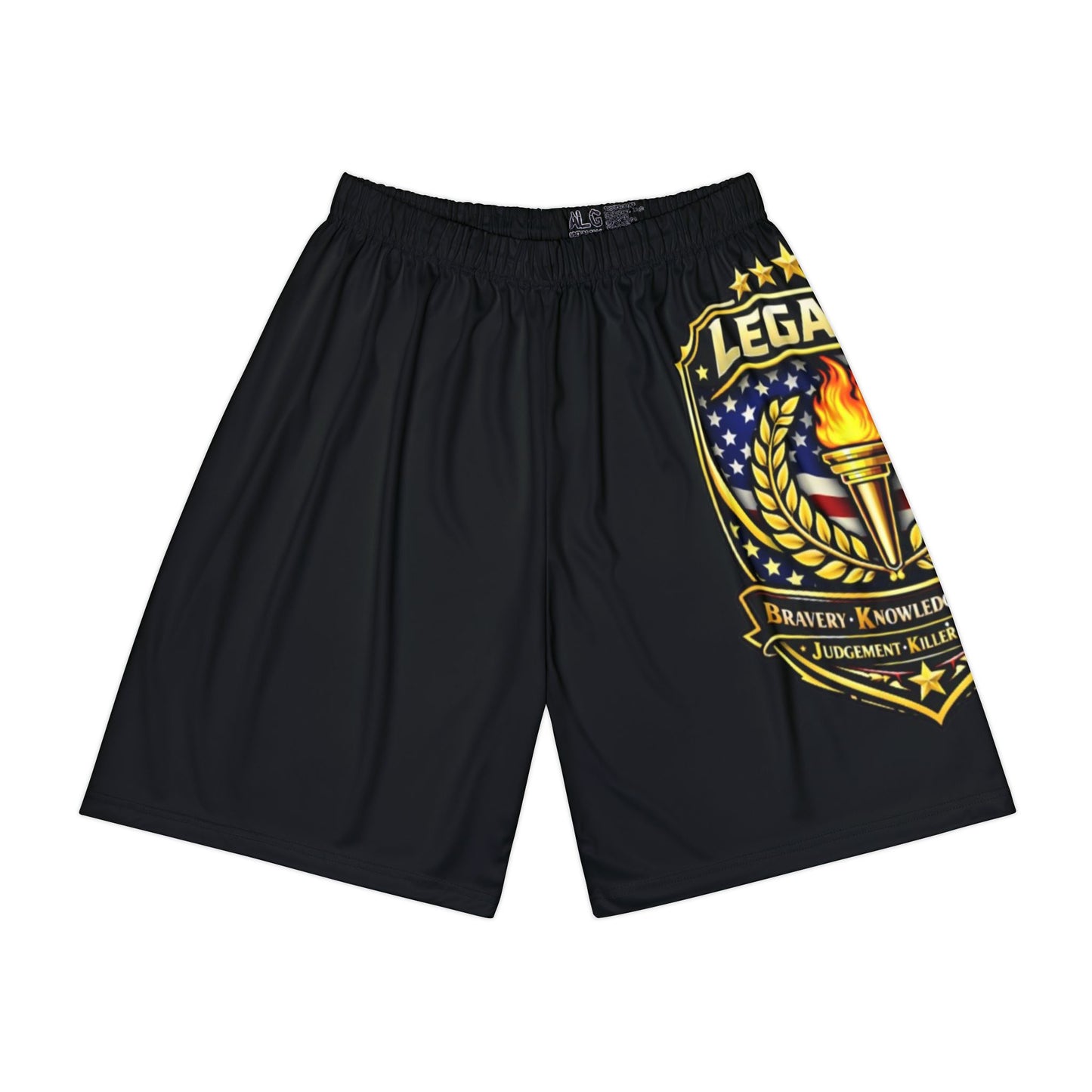Legacy's Shield â€”  American Flag Torch Emblem Menâ€™s Sports Shorts