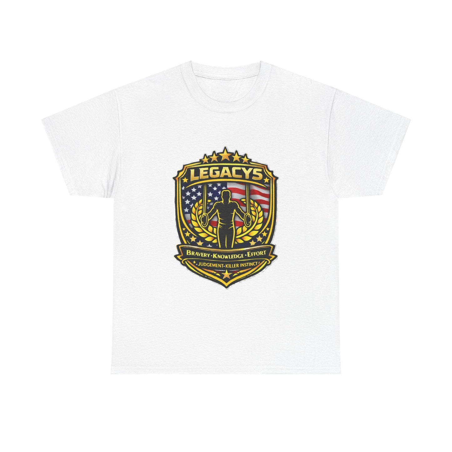 Gymnastics - Male Silhouette Legacy Shield T-Shirt