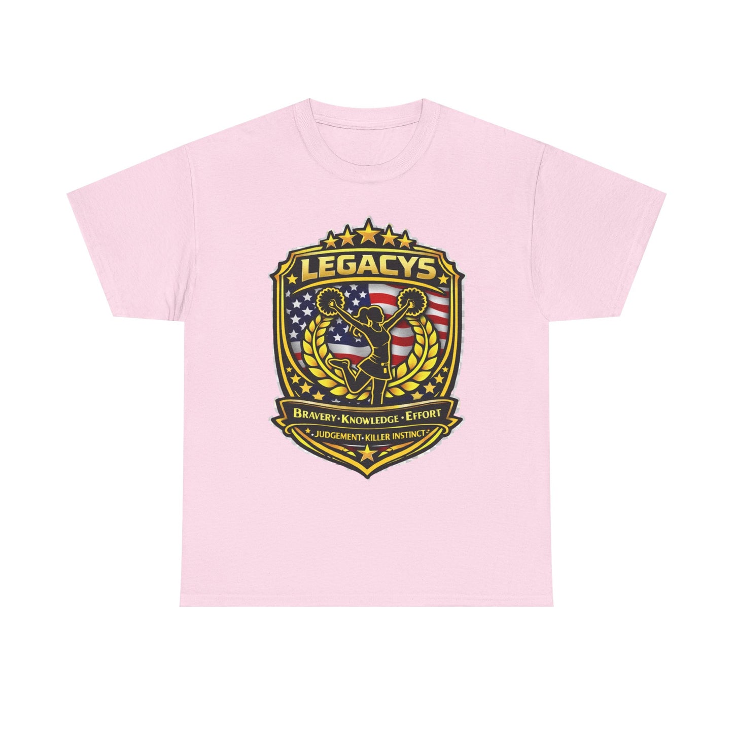 Cheerleading- Female Silhouette Legacy Shield T-Shirt