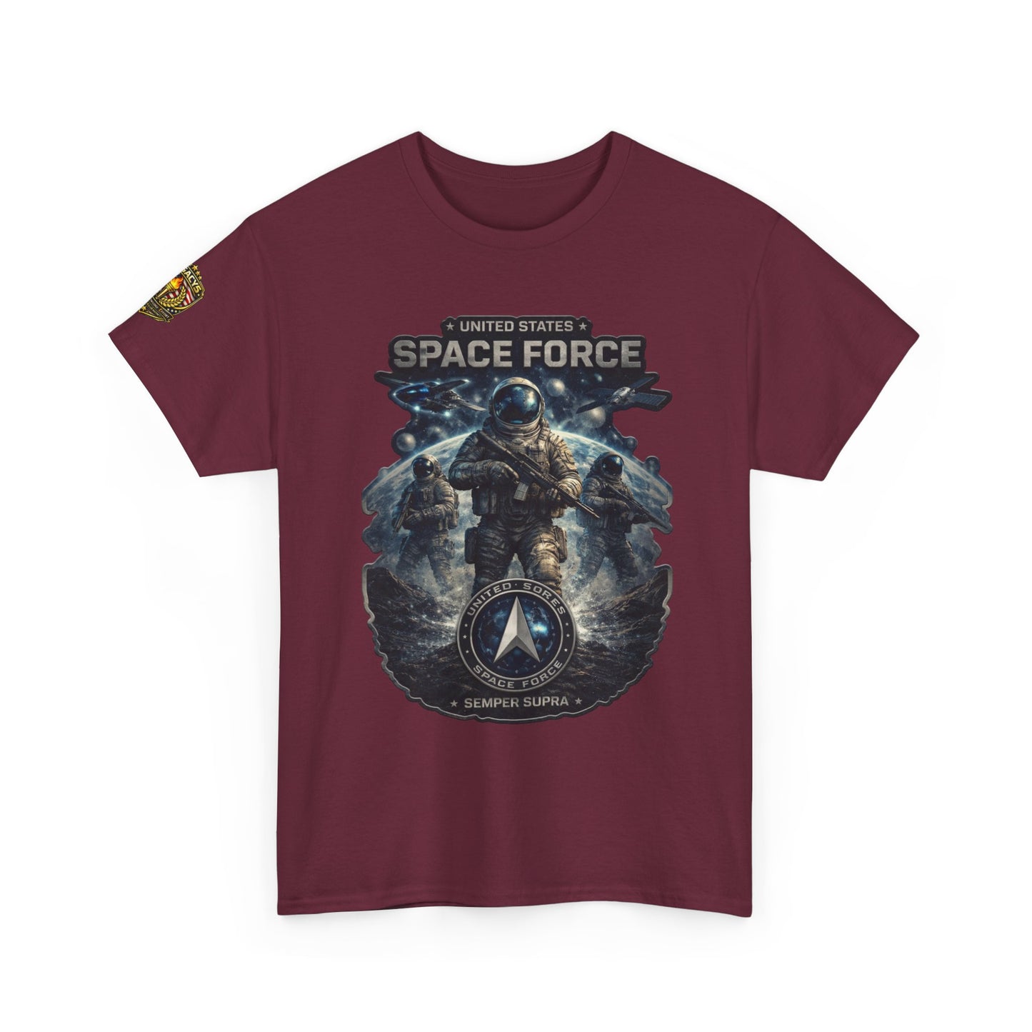 Space Force Graphic Tee â€” Astronaut Troopers Military Space Design w/ Legacy 5 Brand Crest