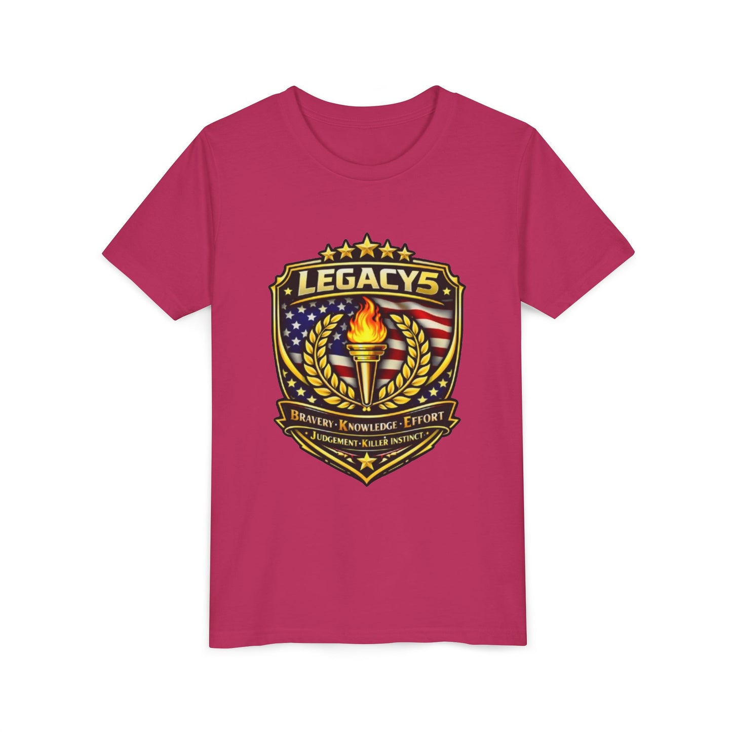 Youth Tee — "Legacys" Patriotic Torch Emblem