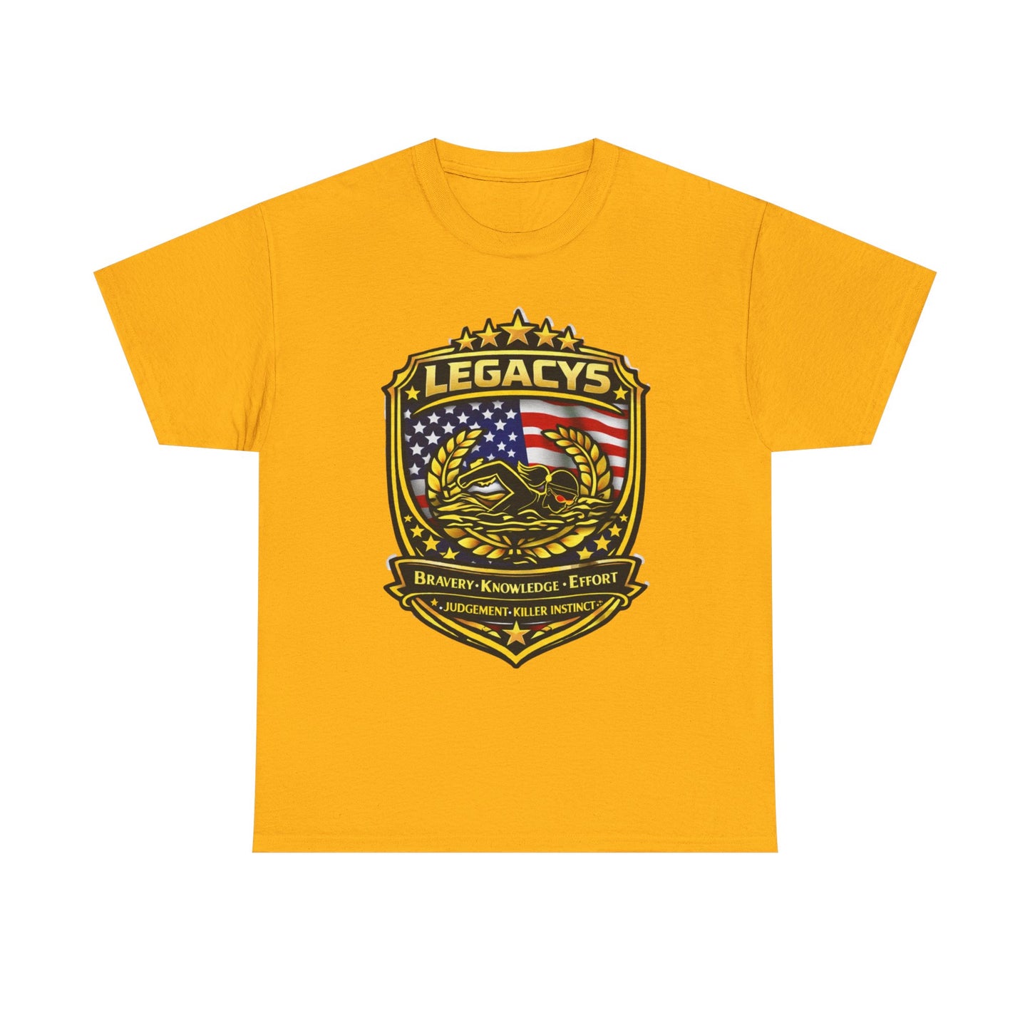 Swimming - Female Silhouette Legacy Shield T-Shirt