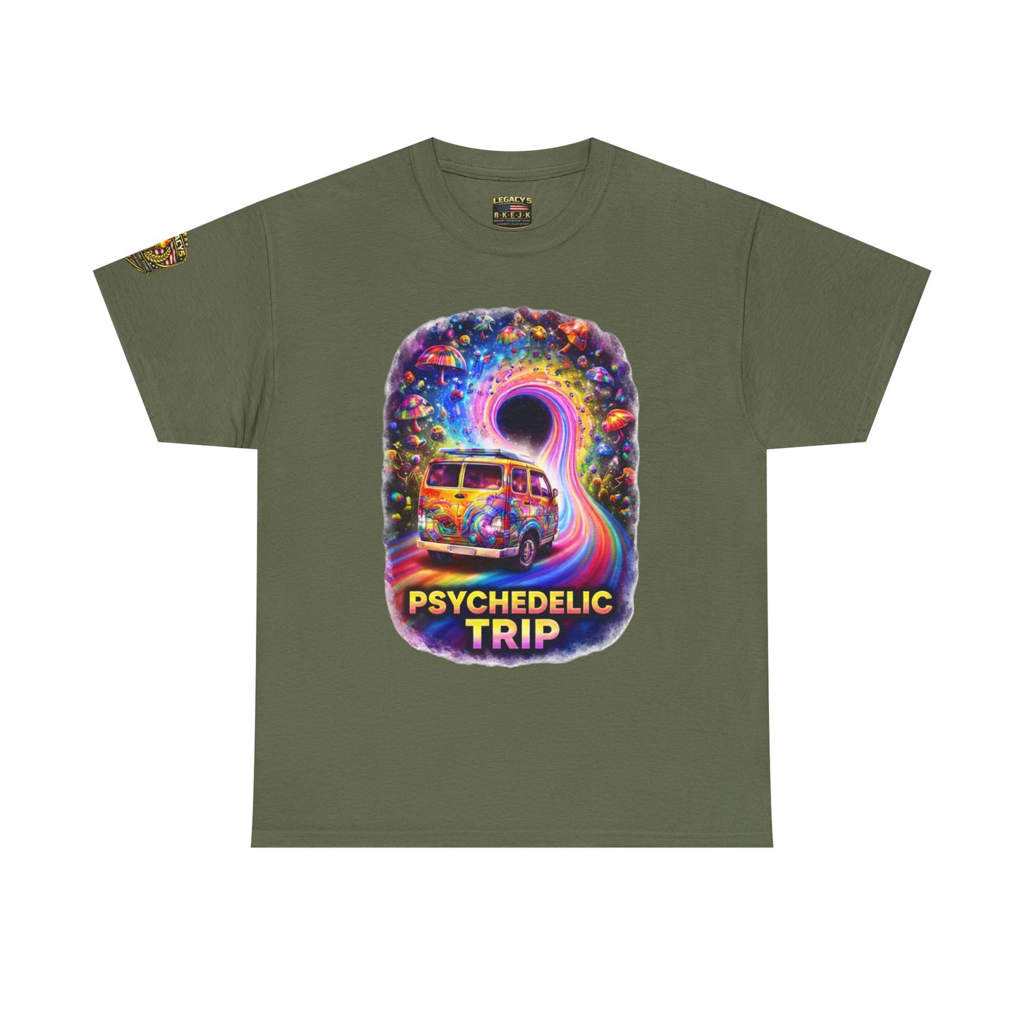 Retro VW Van Cosmic Psychedelic Road Trip T-Shirt