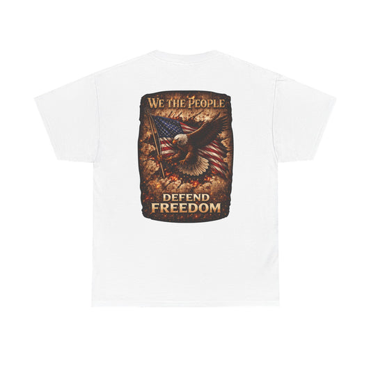 Defend Freedom 'We The People' Eagle American Flag Graphic Tâ€‘Shirt